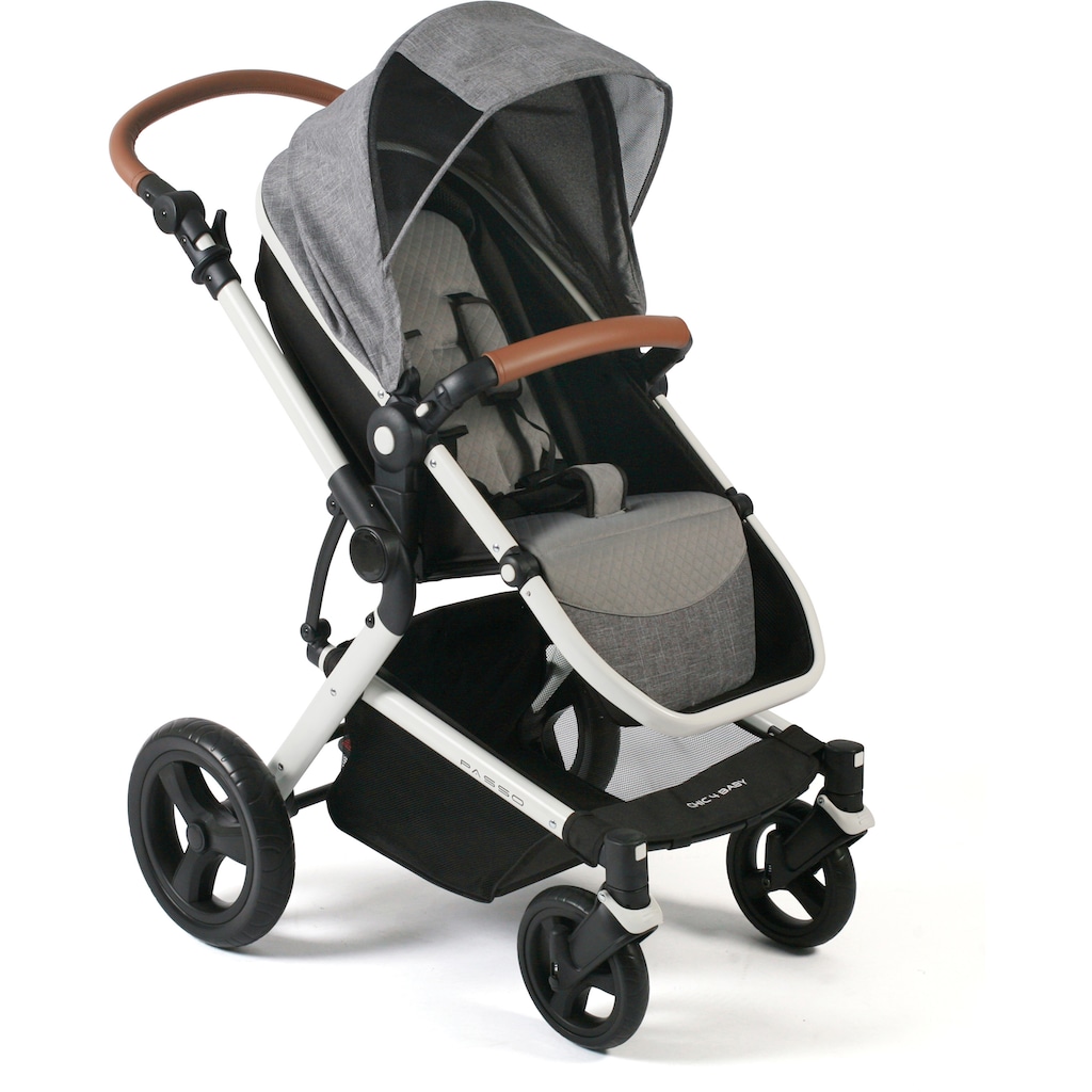 CHIC4BABY Kombi-Kinderwagen »Passo, Melange Grau«, 15 kg