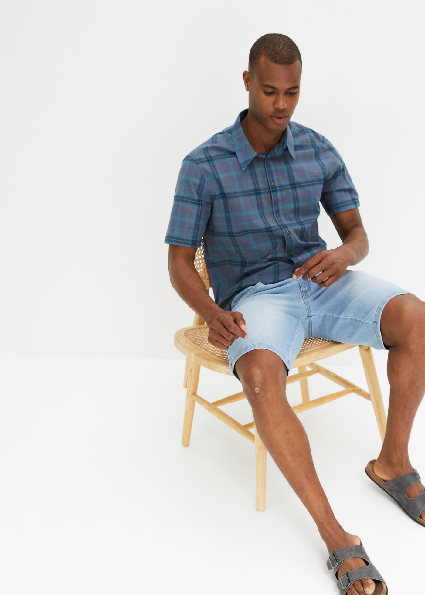 bonprix Kurzarmhemd Kurzarmhemd aus reiner Baumwolle