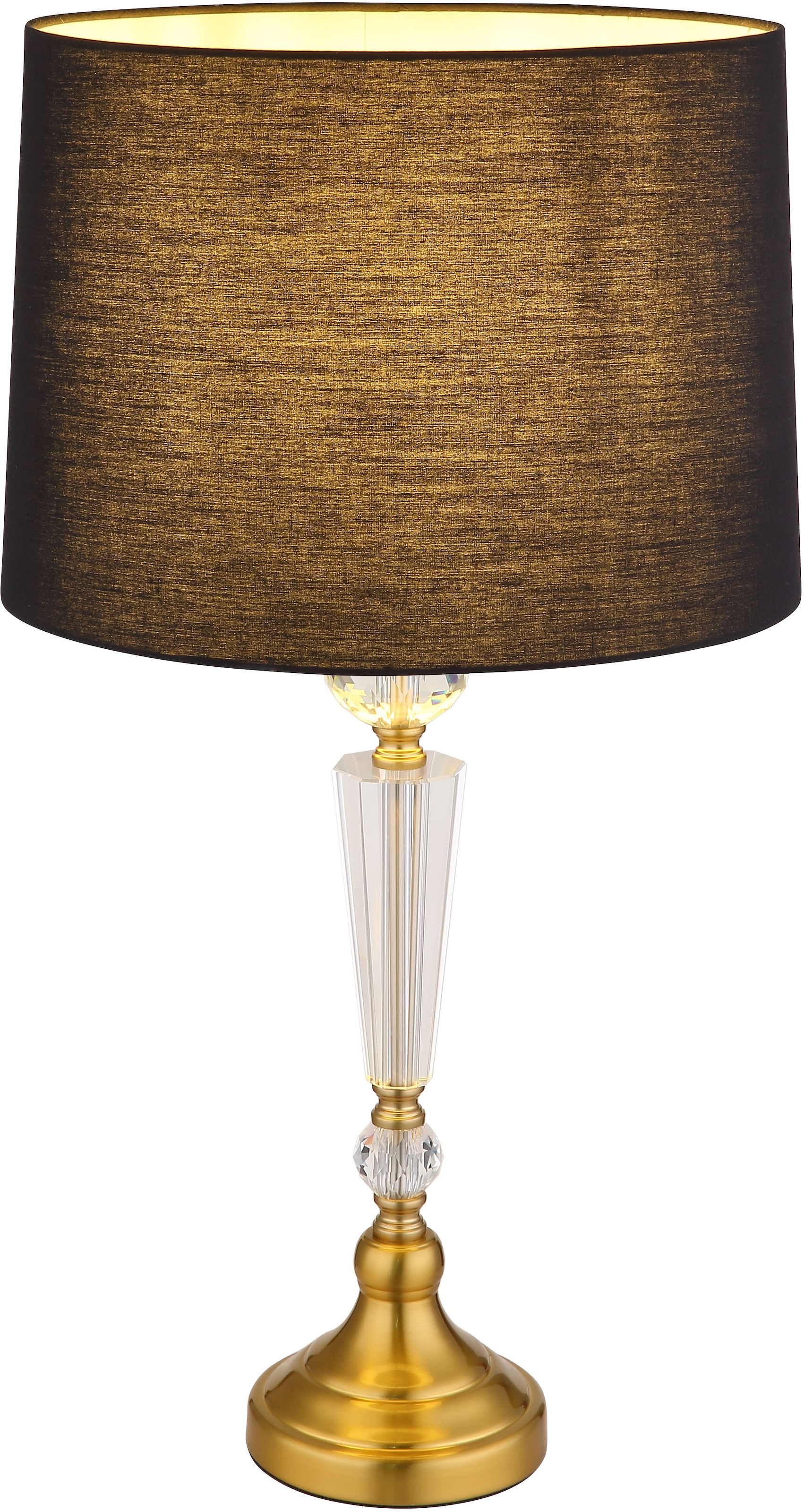 GLOBO LIGHTING Tischleuchte »ARRO«, Leuchtmittel E27 | ohne Leuchtmittel, Tischlampe/Schlafzimmer/Wohnzimmer/Textil schwarz