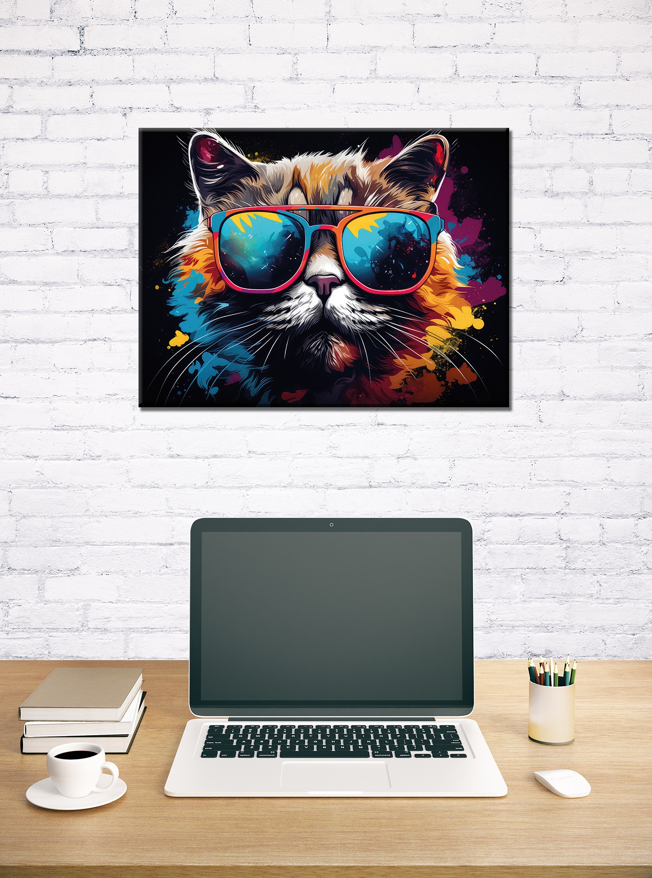 Bönninghoff Bild »COOL CAT 46x61 cm – Leinwandbild Keilrahmen Deko modern«