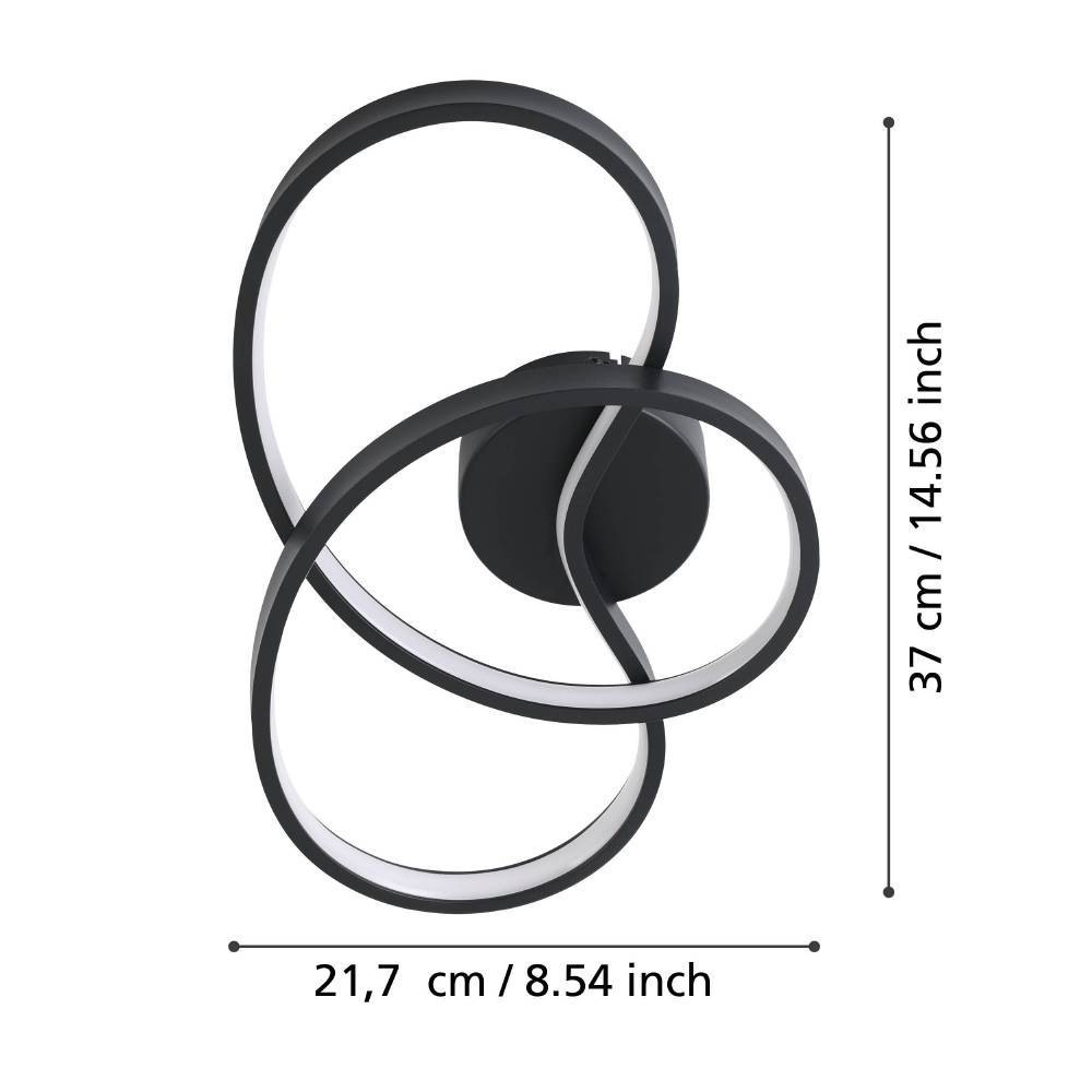 EGLO Wandleuchte »GIANELLA«, 1 flammig, Leuchtmittel LED-Modul | LED fest integriert, Wandlampe, Wandbeleuchtung, Metall in Schwarz, Flur, Wohnzimmerlampe