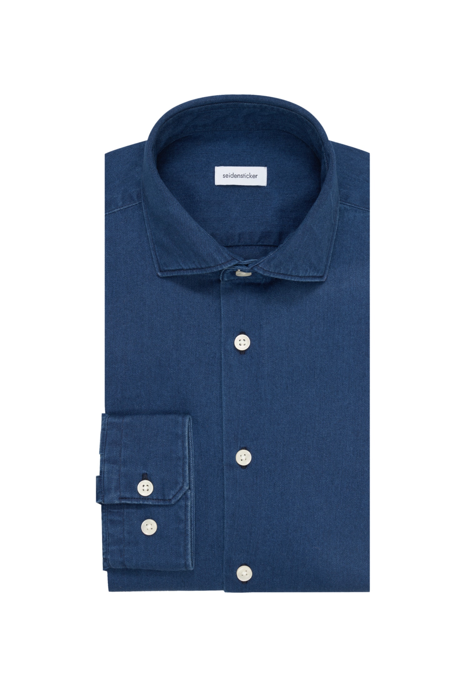 seidenstickerJeanshemd, Regular Kentkragen Denim