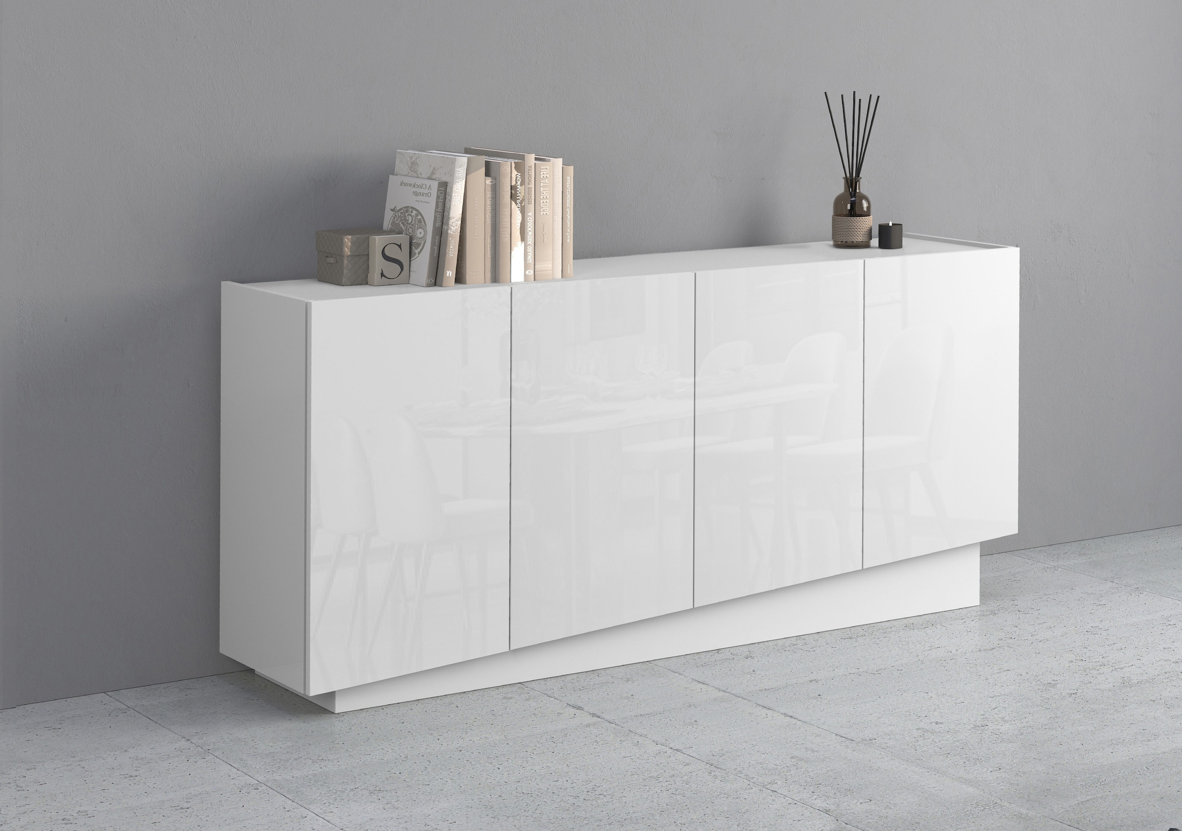INOSIGN Sideboard »VELA, Sideboard, Breite 160 cm, Design mit schrägen Türen«, (1 St.), Made in Italy, Maße-B/T/H: 160x35x75,Sideboard, Anrichte, Kommode