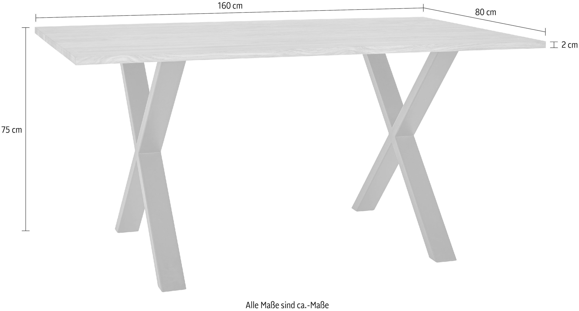 andas Esstisch, Tischplatte aus massiver Eiche, FSC®- Massivholz, Gestell aus Metall