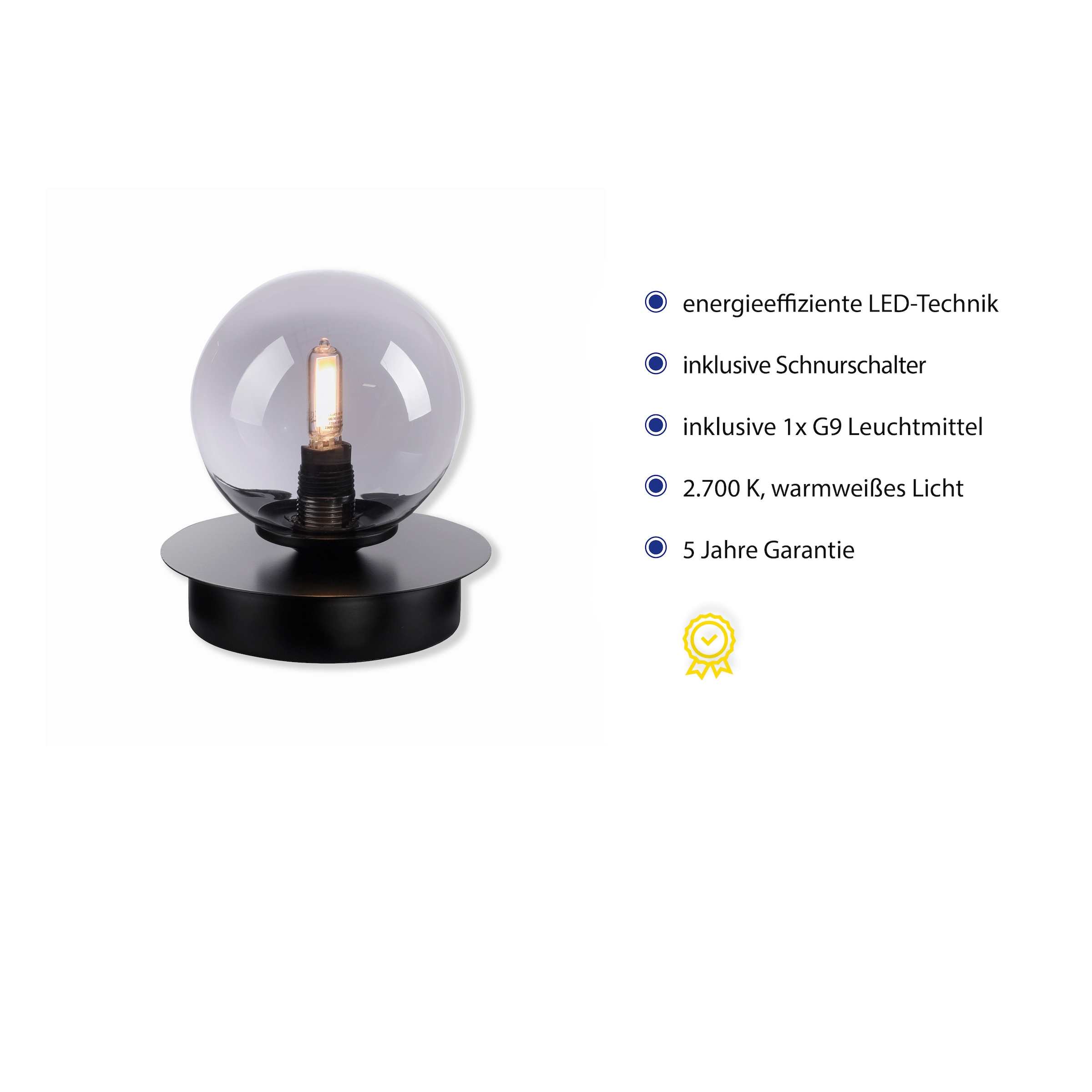 Schalter, »WIDOW«, kaufen 1 Paul Neuhaus Nachttischlampe online flammig-flammig, Schnurschalter LED