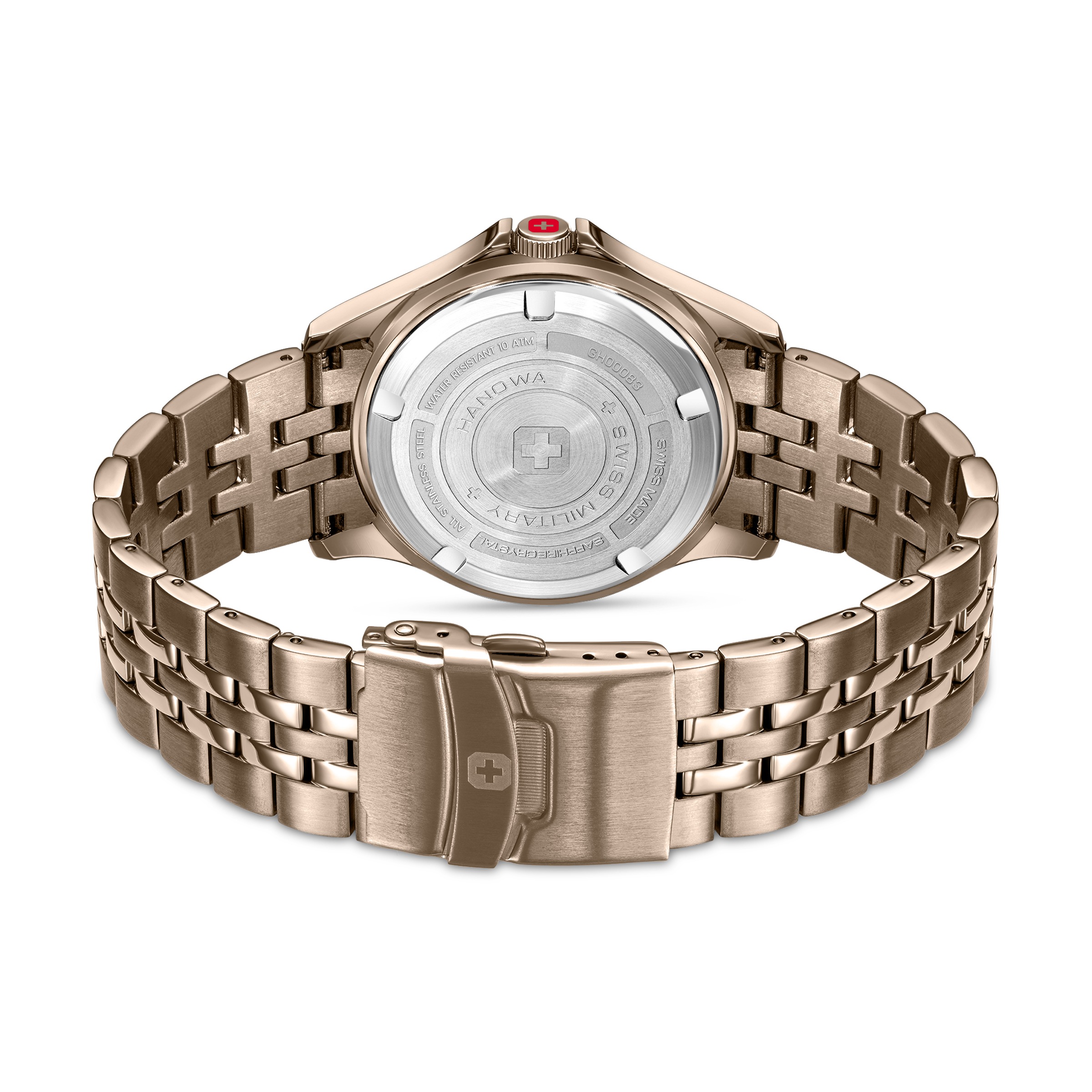 Swiss Military Hanowa Quarzuhr »Flagship Tiger Iron« Armbanduhr, Herrenuhr, Swiss Made, Edelstahlarmband, analog, Tag