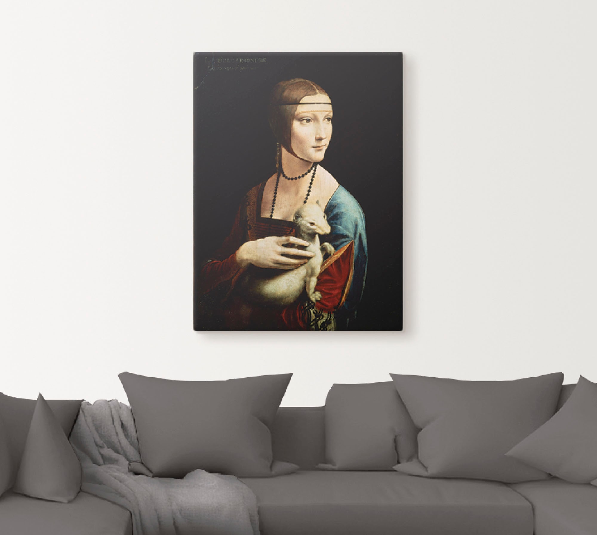 Artland Wandbild »Dame mit dem Hermelin Porträt«, Frau, (1 St.), als Leinwa günstig online kaufen