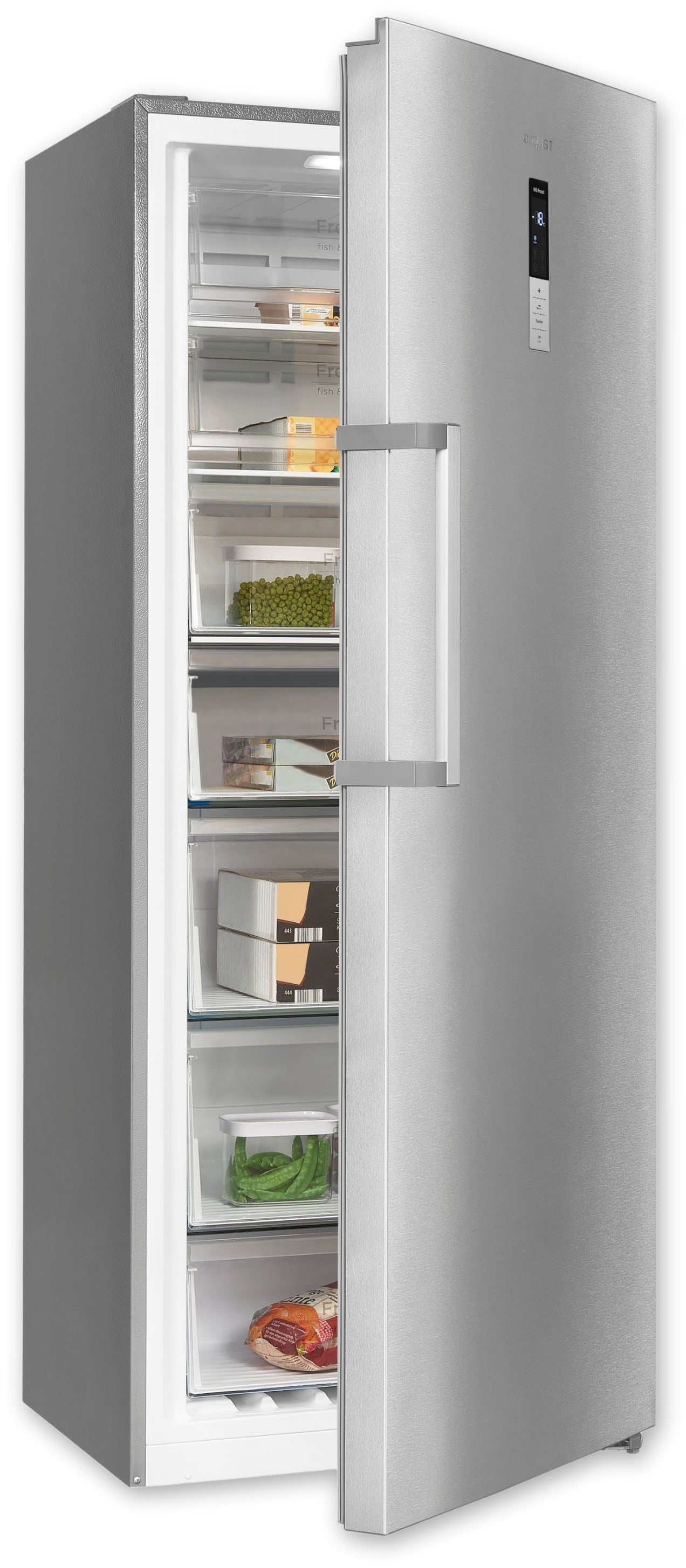 exquisit Gefrierschrank »GS380--H-050E inoxlook«, 185,5 cm hoch, 71 cm brei günstig online kaufen