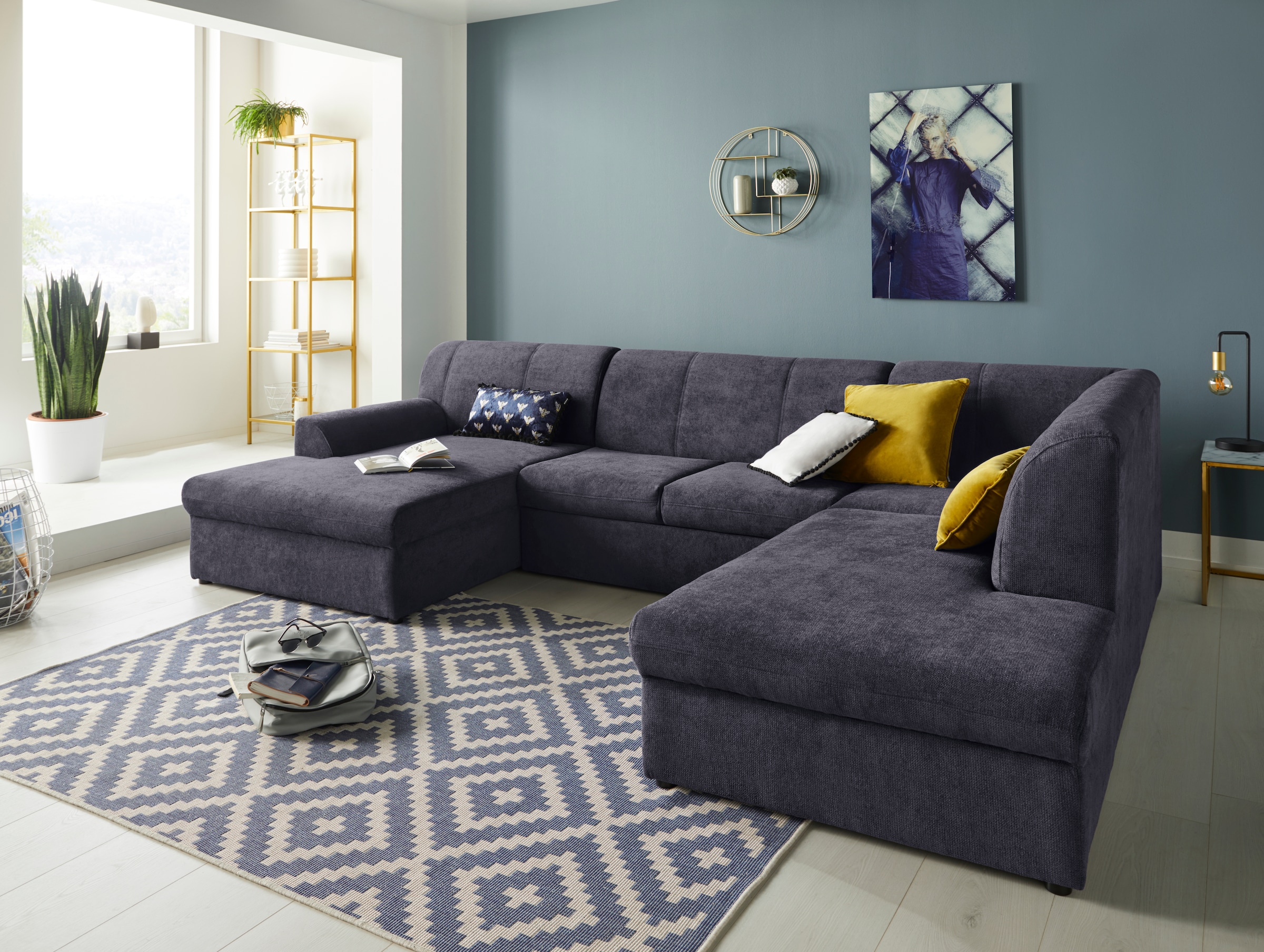 DOMO collection Wohnlandschaft »Topper, elegant und zeitlos, komfortabel, U günstig online kaufen