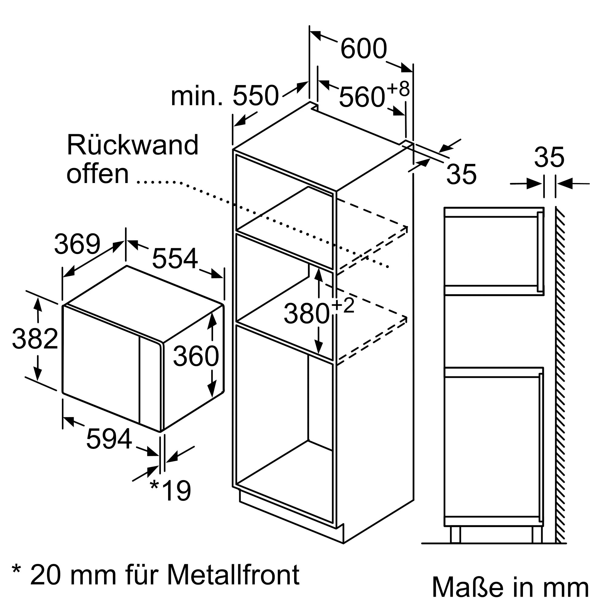 Constructa Einbau-Mikrowelle »CC4P91562« Mikrowelle 900 W