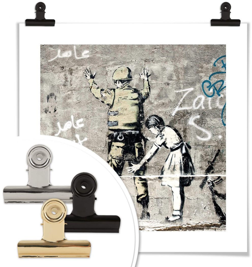 Wall-Art Poster »Graffiti Bilder Mädchen und Soldat«, Menschen, (1 St.),  Poster, Wandbild, Bild, Wandposter auf Raten kaufen