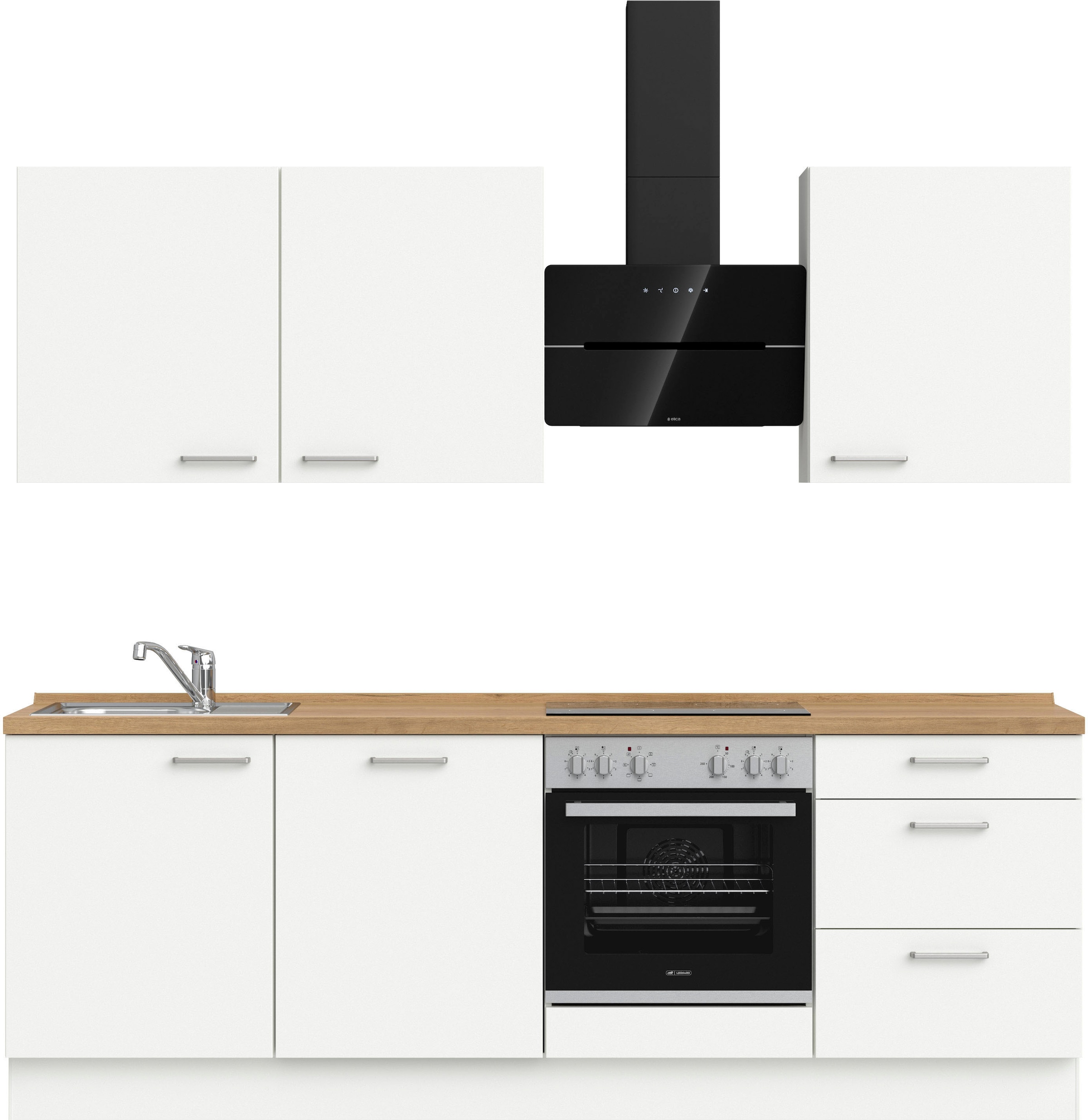 nobilia® Küchenzeile »"Touch II"«, vormontiert, Ausrichtung wählbar, Breite 240 cm, wahlw. mit E-Geräten