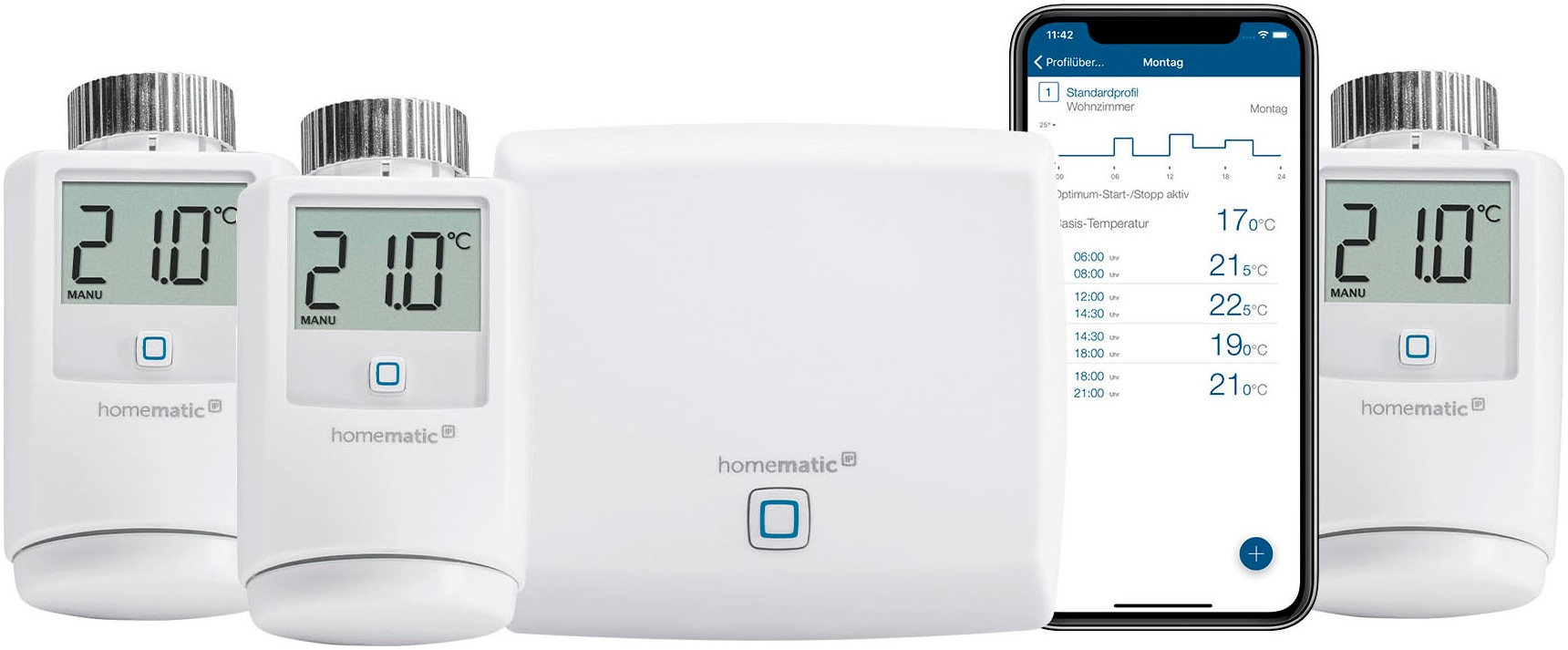 Homematic IP Heizkörperthermostat »SET: Access Point + 3St. heizkörpertherm günstig online kaufen