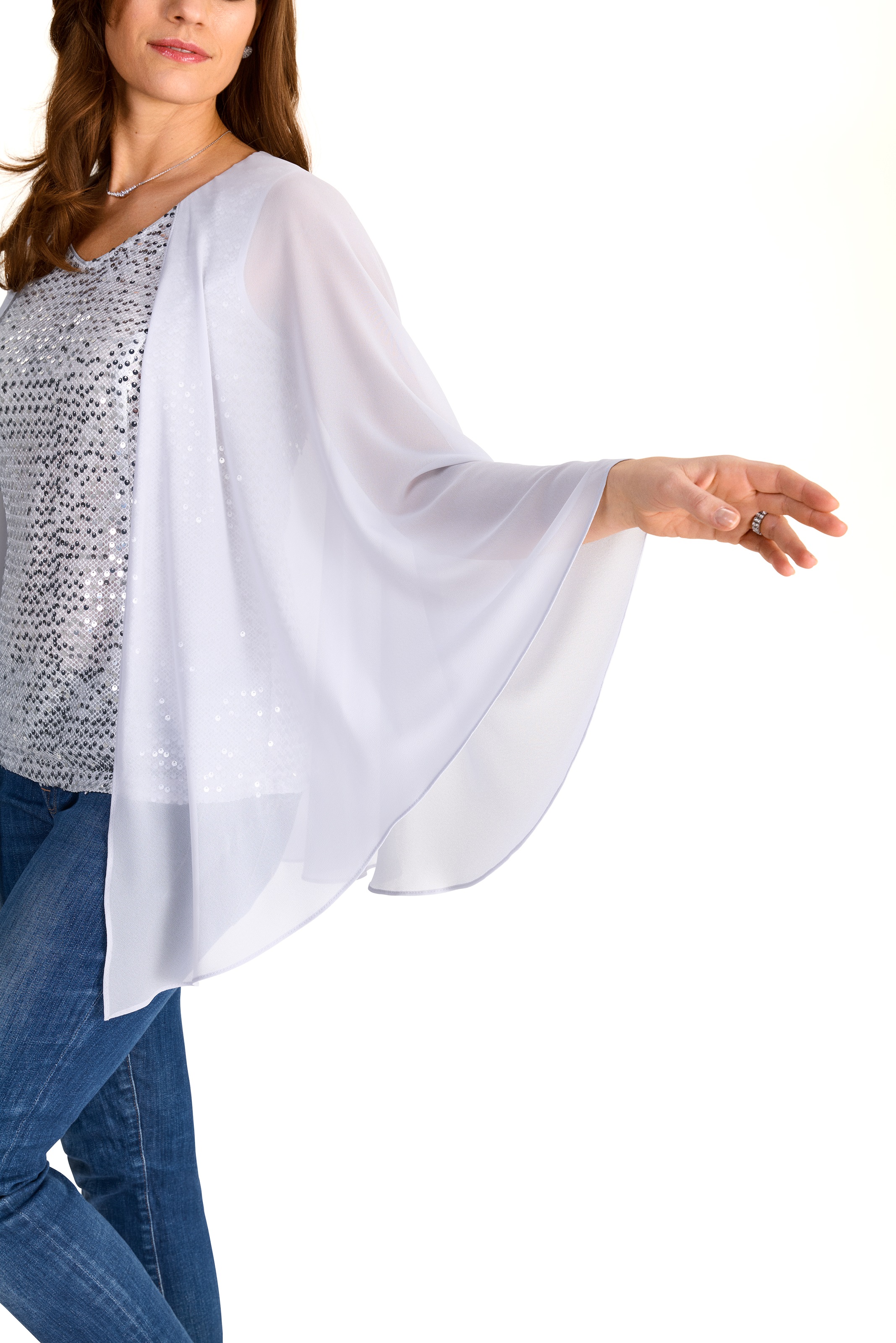 HERMANN LANGE Collection Fledermausshirt, mit Pailleten und im Lagenlook