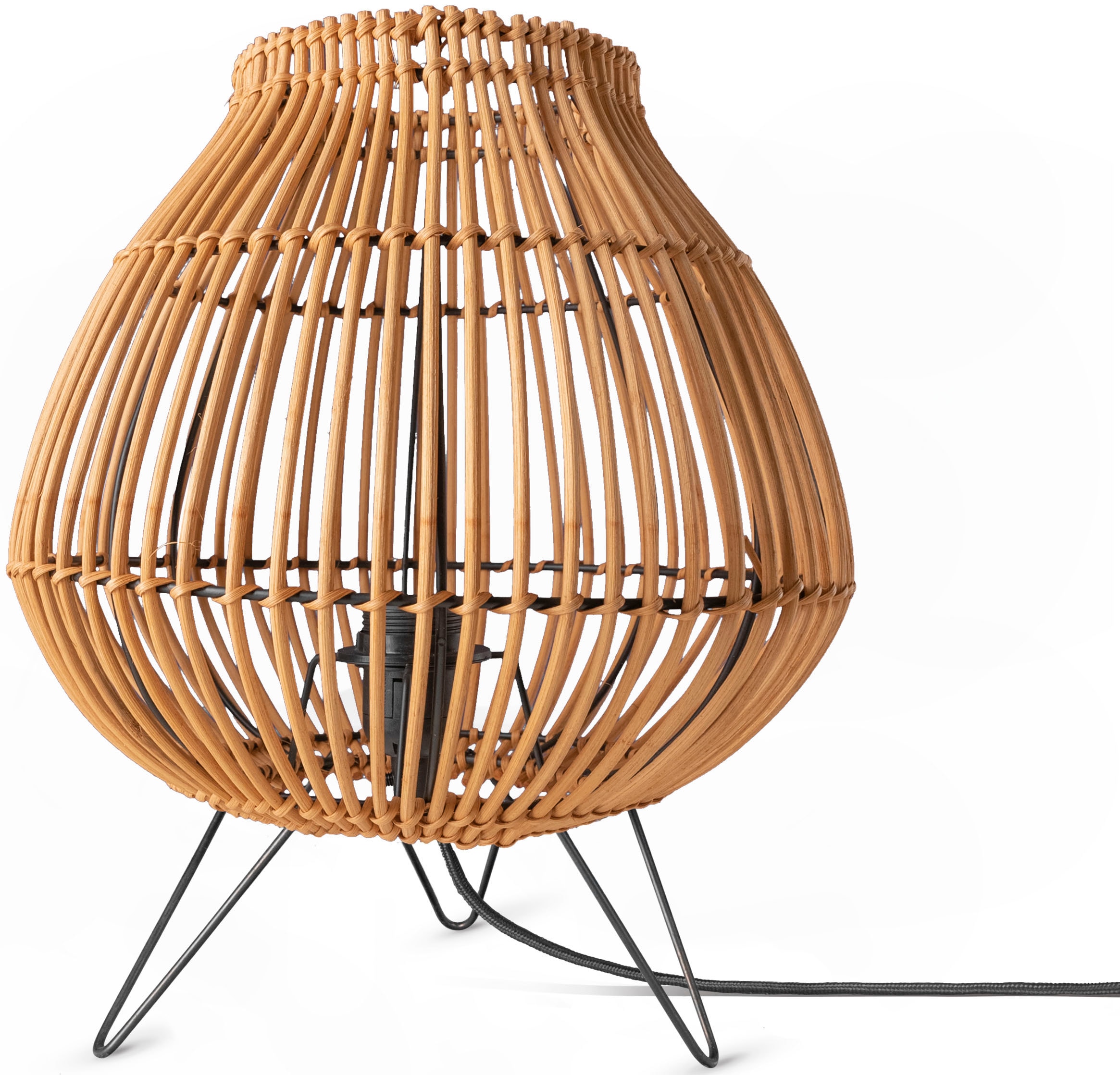 Paco Home Tischleuchte »PURI«, Leuchtmittel E27   ohne Leuchtmittel, Rattan günstig online kaufen