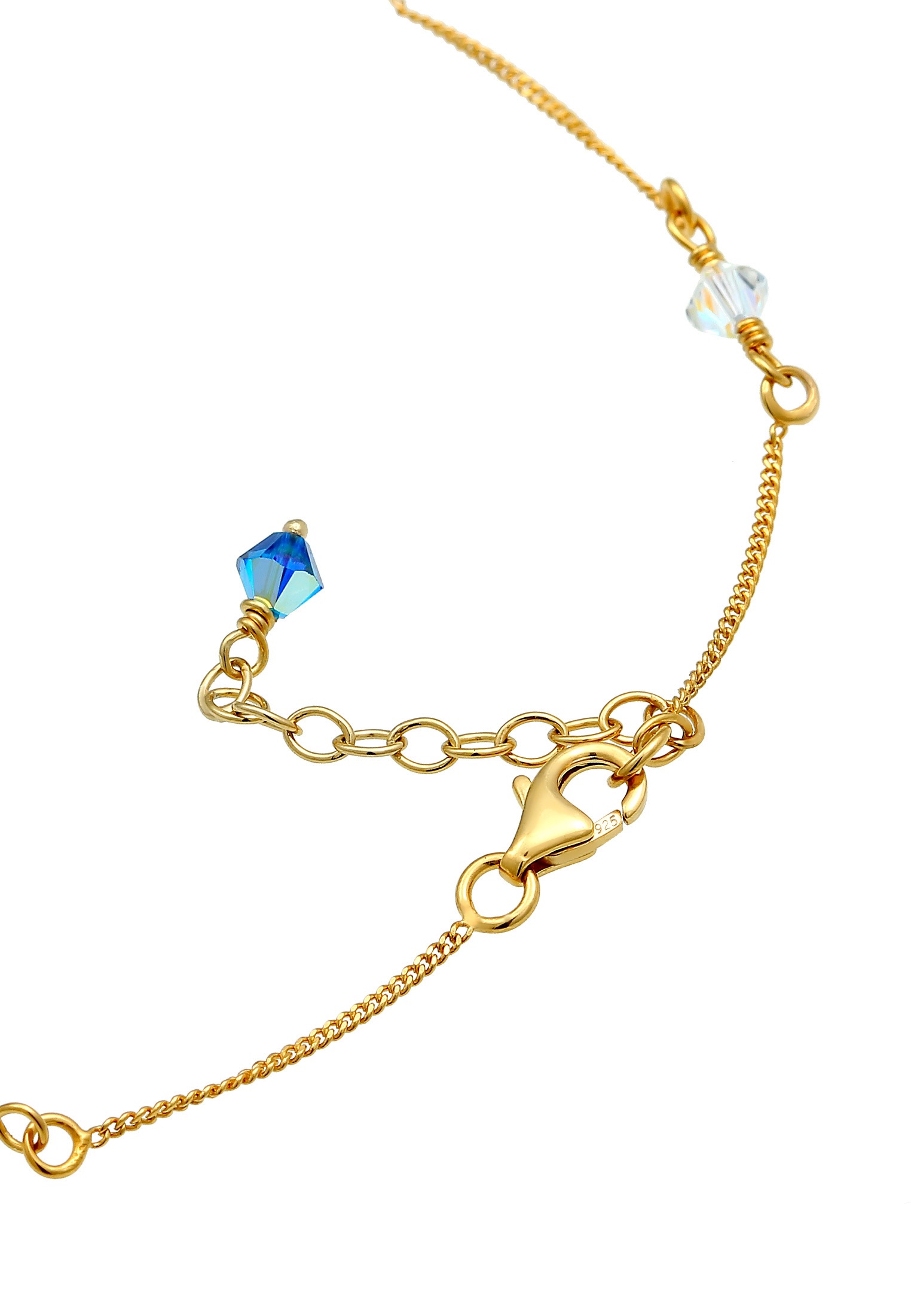Elli Fußkette »Basic Strand Bead Kristalle 925 Silber«
