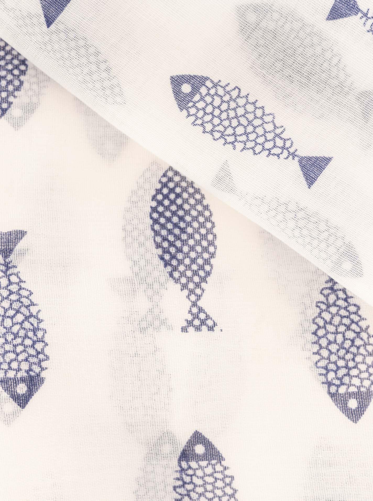 Zwillingsherz Schal »"Fisch"« Fischmotiv, leichter Stoff, maritimer Look