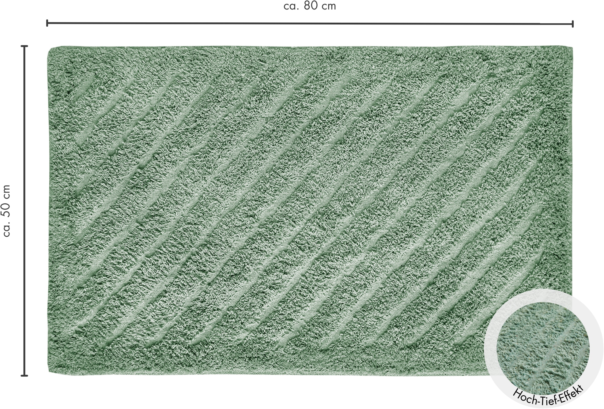 Andiamo Badematte »Havanna, 50x80 cm«, fußbodenheizungsgeeignet-schnell trocknend, Badteppich, Uni Farben, Hoch-Tief Effekt, verschiedene Designs