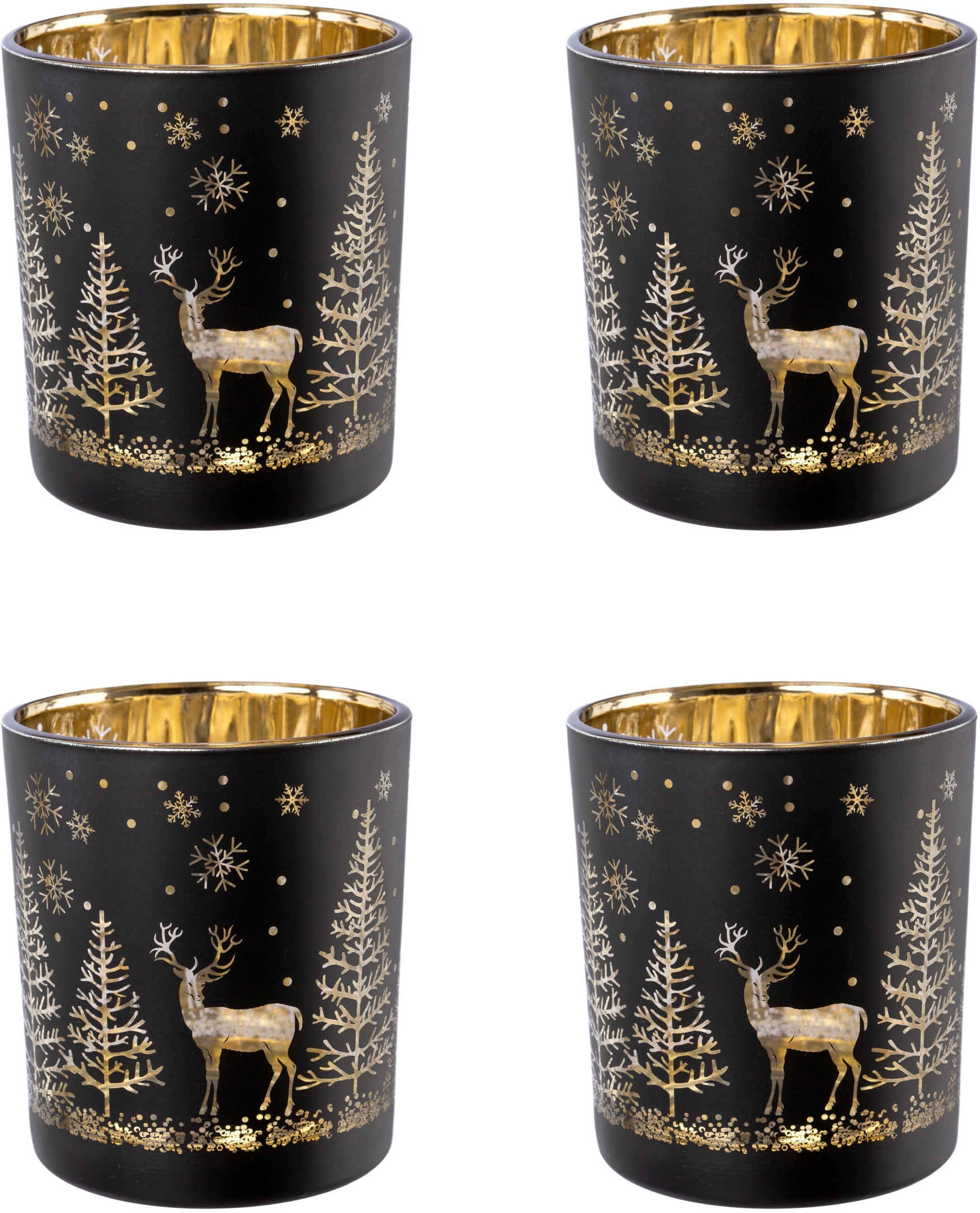 Creativ deco Teelichthalter kaufen mit »Weihnachtsdeko«, (4 Innenseite goldfarbener St.)