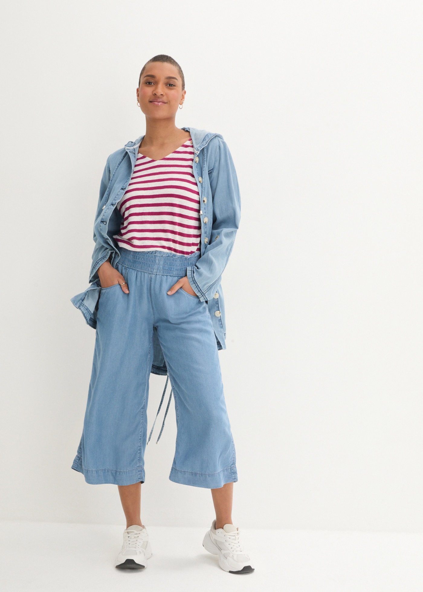 bonprix Culotte  aus Lyocellstoff, weiter Schnitt, luftiges Design, Loose Fit Passform