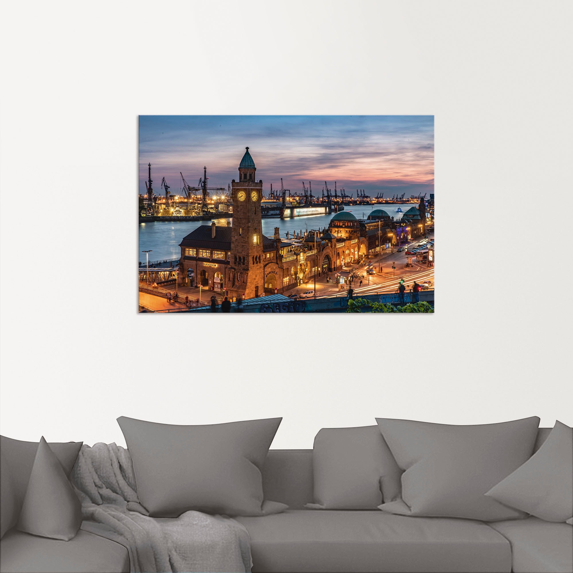 Artland Wandbild "Landungsbrücken Hamburg", Hamburg, (1 St.), als Alubild, günstig online kaufen