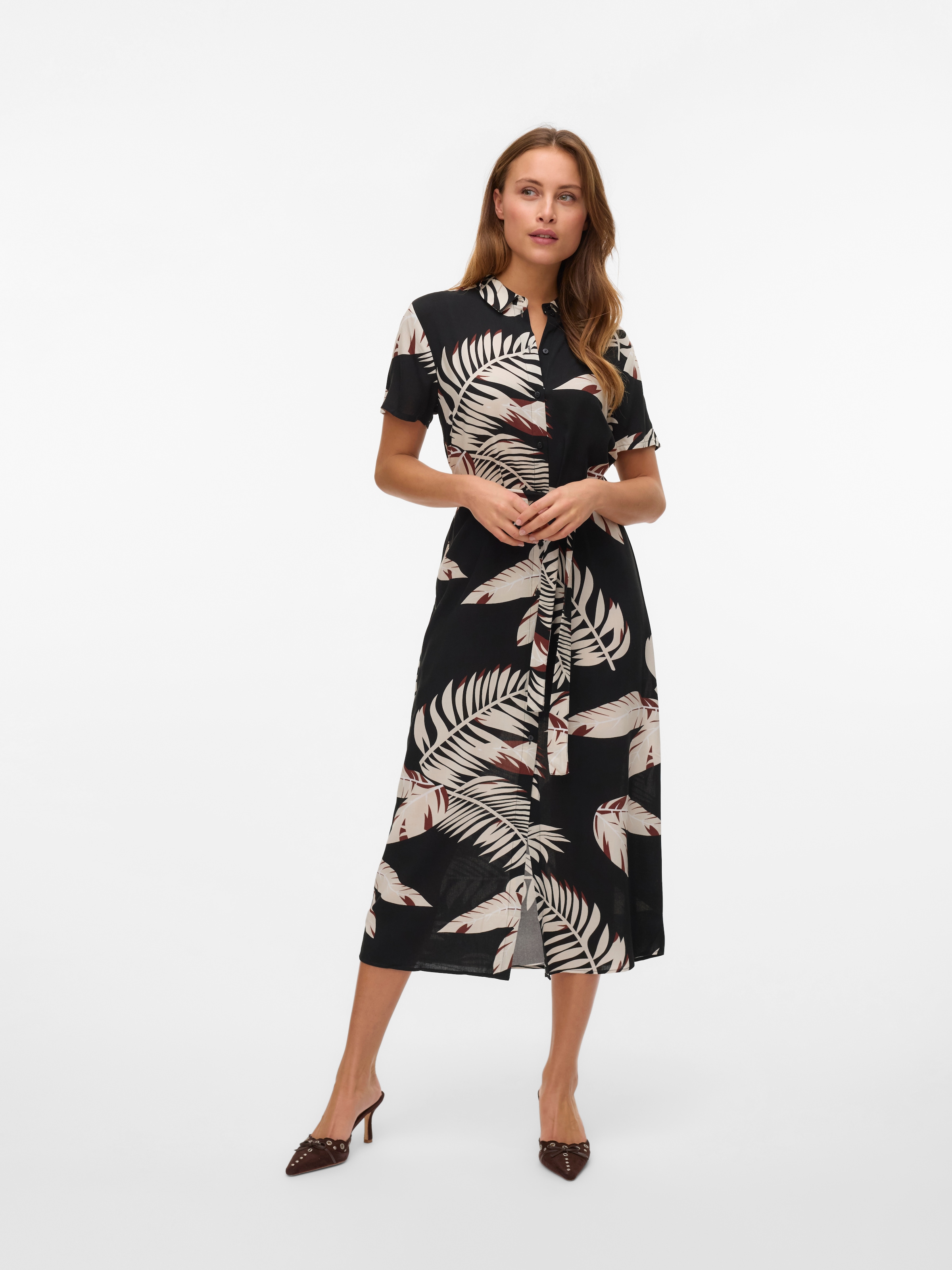 Vero Moda Hemdblusenkleid »VMEASY JOY S/S LONG SHIRT DRESS WVN GA«