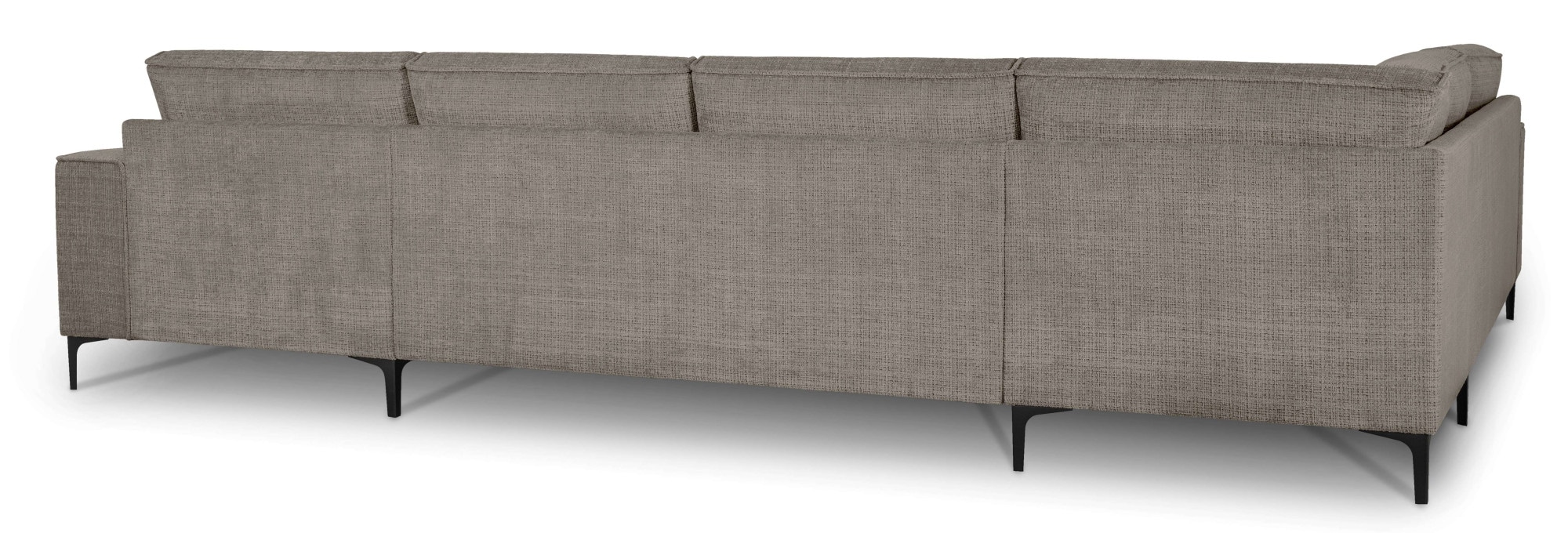 Places of Style Wohnlandschaft »XXL Sofa Oland, Struktur, Flachgewebe, Luxus-Microfaser, Boucle«, U-Form, 342 cm, Wellenunterfederung, Skandi-Design, Metallfüße