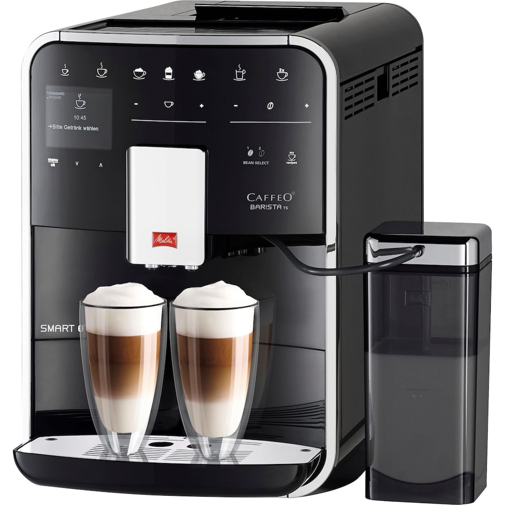 Melitta Kaffeevollautomat »Barista TS Smart® F850-102, schwarz«, 21 Kaffeerezepte & 8 Benutzerprofile, 2-Kammer Bohnenbehälter