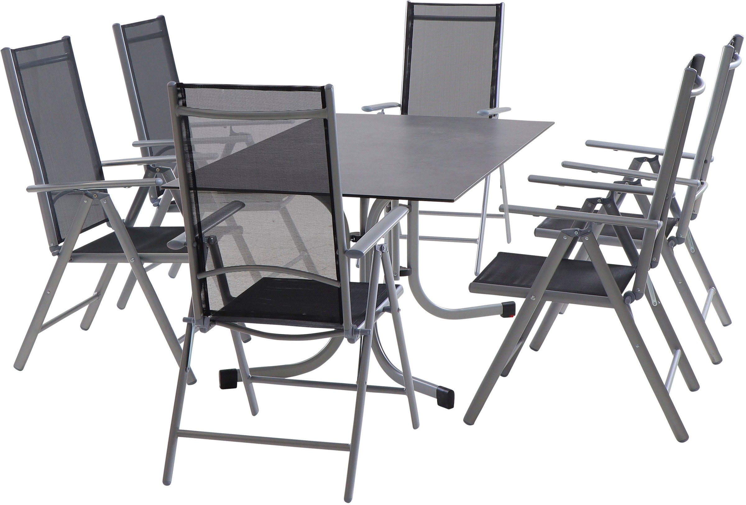 Siena Garden Garten-Essgruppe »Saturn / Sola«, (Set, 7 tlg.), bestehend aus 6 Sesseln und 1 Tisch