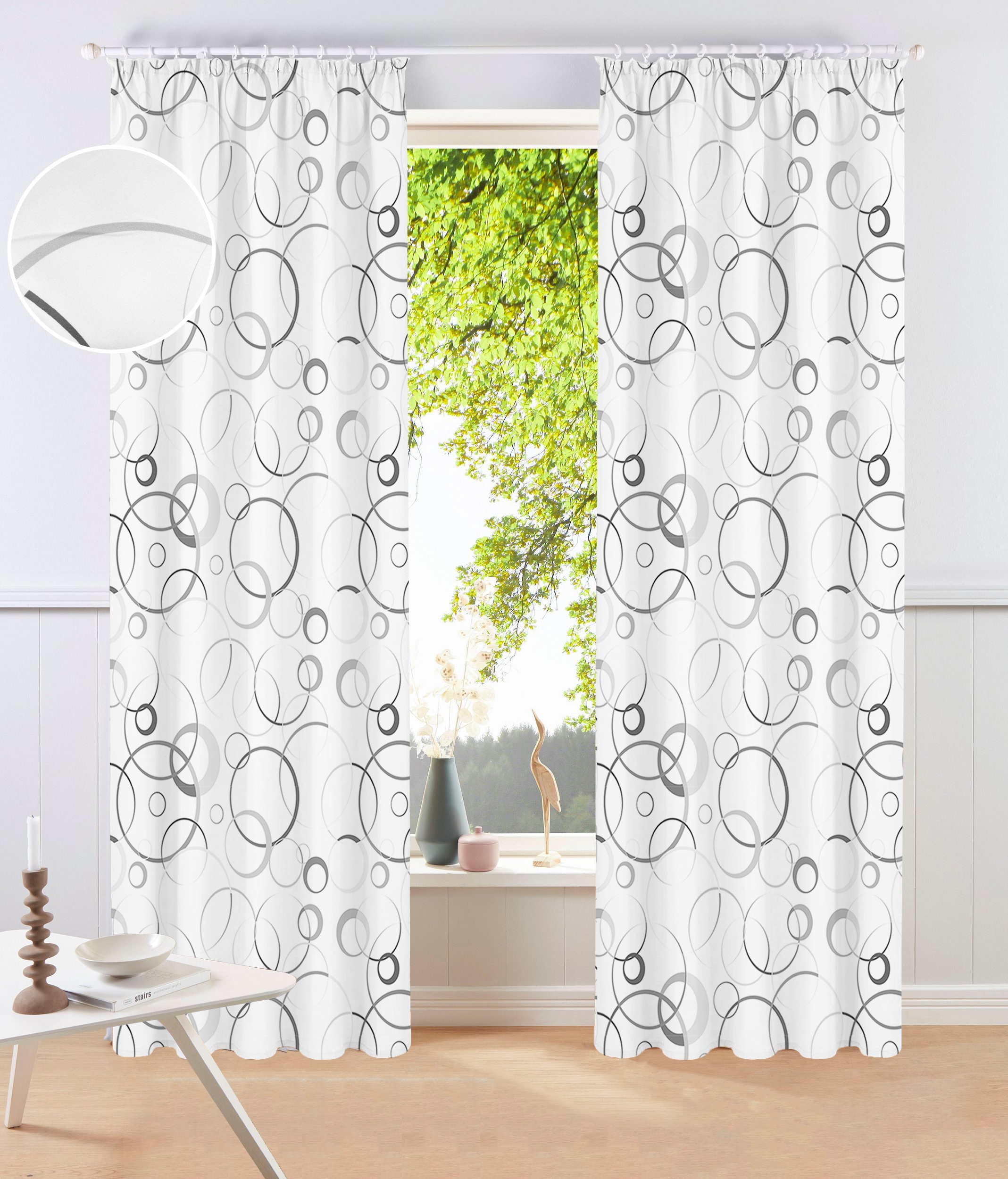 Bruno Banani Gardine »Maze« Kräuselband 1 Stk. tlg. 1 Schal, mit modernen K günstig online kaufen