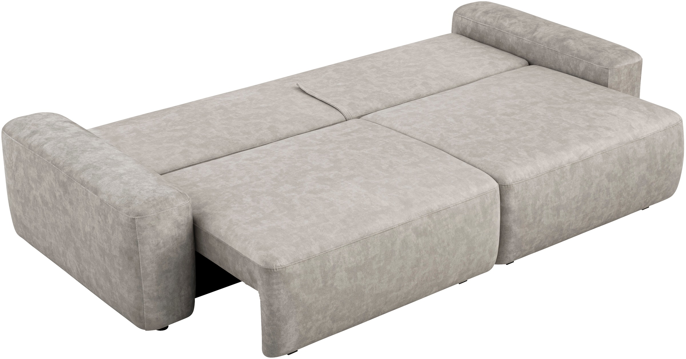 INOSIGN 3-Sitzer »TORGE (257cm), Sofa,Schlafsofa in Cord, Samtvelours, Struktur fein«, rundes Design, Schlaffunktion u. Bettkasten, Liegefläche: 135/200 cm