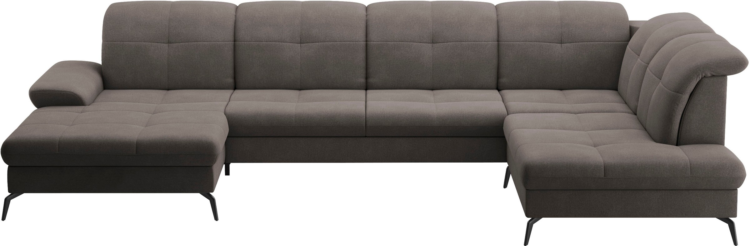 sit&more Wohnlandschaft »Amica, U-Form, inkl. Sitztiefenverstellung und Armteilverstellung«, wahlweise mit Kopfteilverstellung, Bettfunktion und Bettkasten