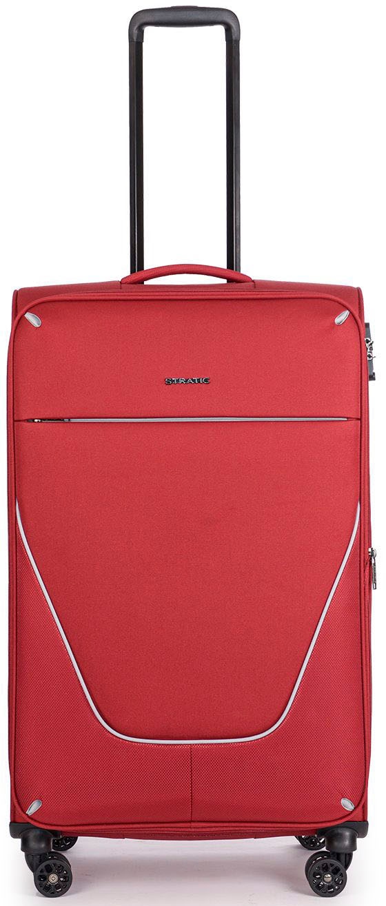 Stratic Weichgepäck-Trolley »Strong L, redwine«, 4 Rollen, Reisekoffer großer Koffer Aufgabegepäck TSA-Zahlenschloss