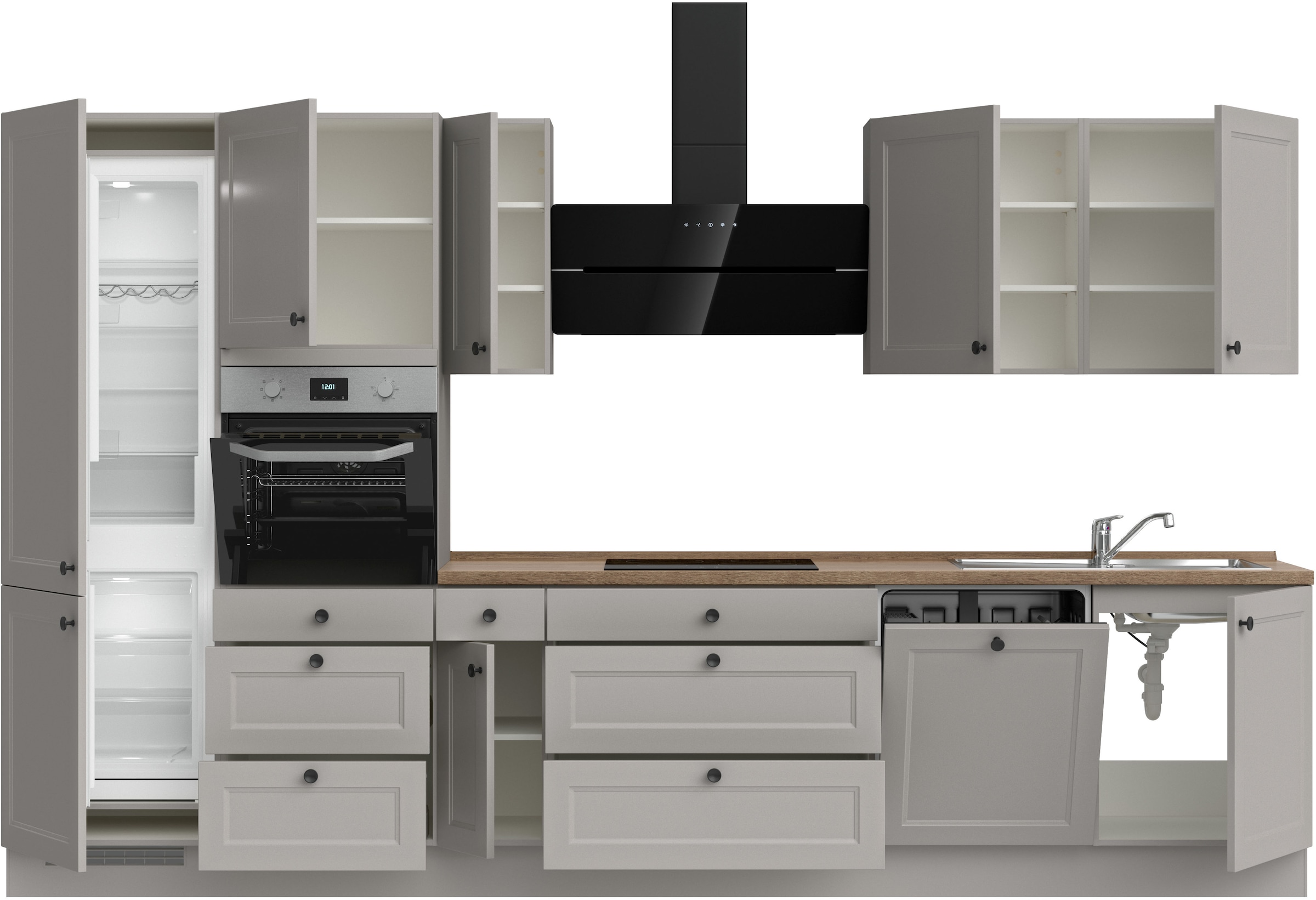 nobilia® Küchenzeile »"Cascada II"«, vormontiert, Breite 360 cm, Ausrichtung wählbar, wahlw. mit E-Geräten