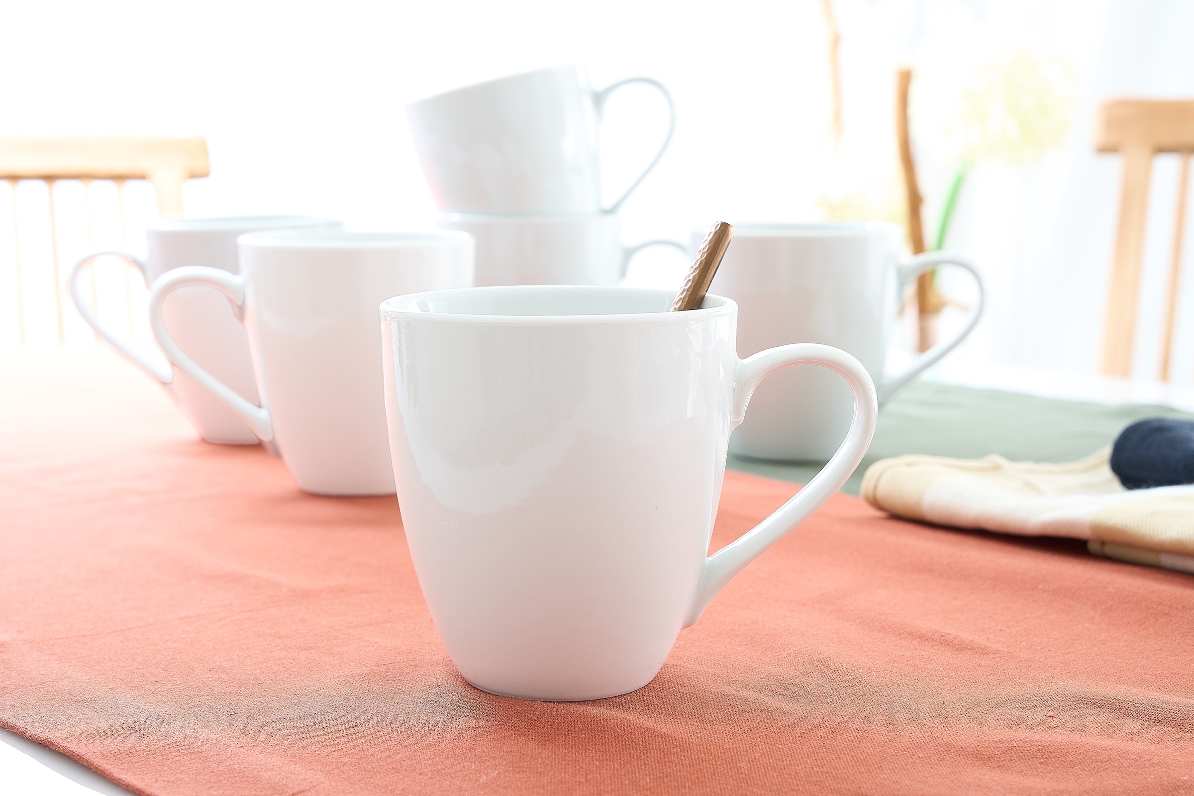 Retsch Arzberg Becher, (Set, 6 tlg., 6teilig), großer XXL Henkelbecher in gefällig bauchiger Form, 6-teilig, 500 ml