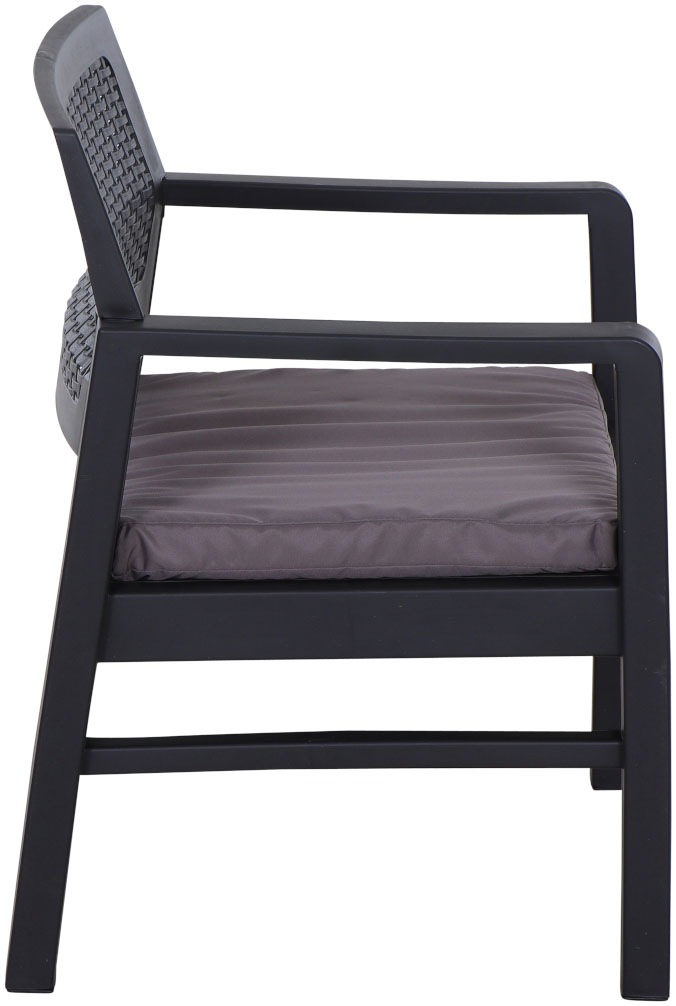 Progarden Balkonset »Kraka« Set, 3 tlg. anthrazit, inkl. Kissen, Outdoor Kunststoff-Lounge-Set