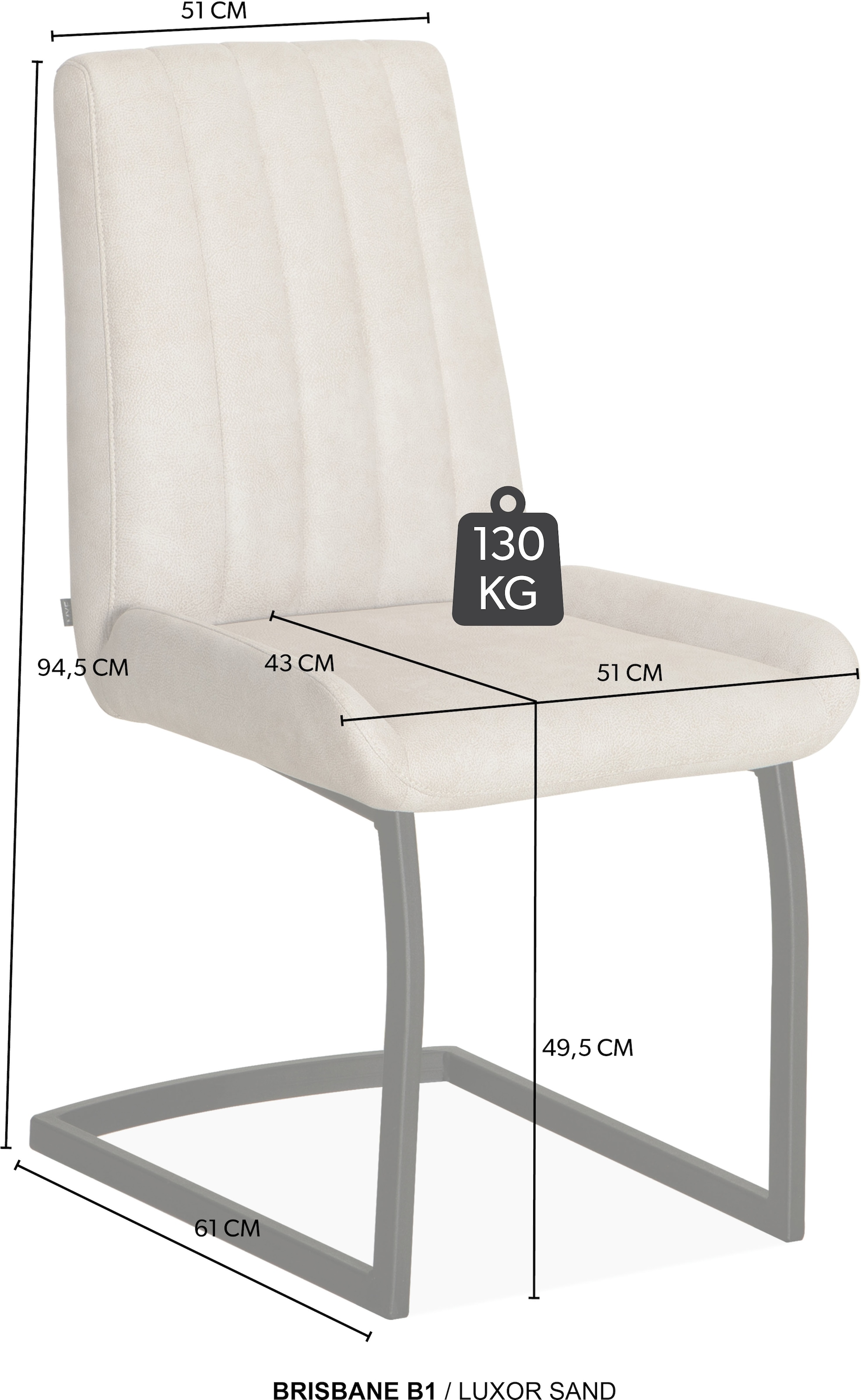 OMG Design Esszimmerstuhl »Brisbane« (Set) 1 Stk.Esszimmerstuhl, pflegeleichter Bezug