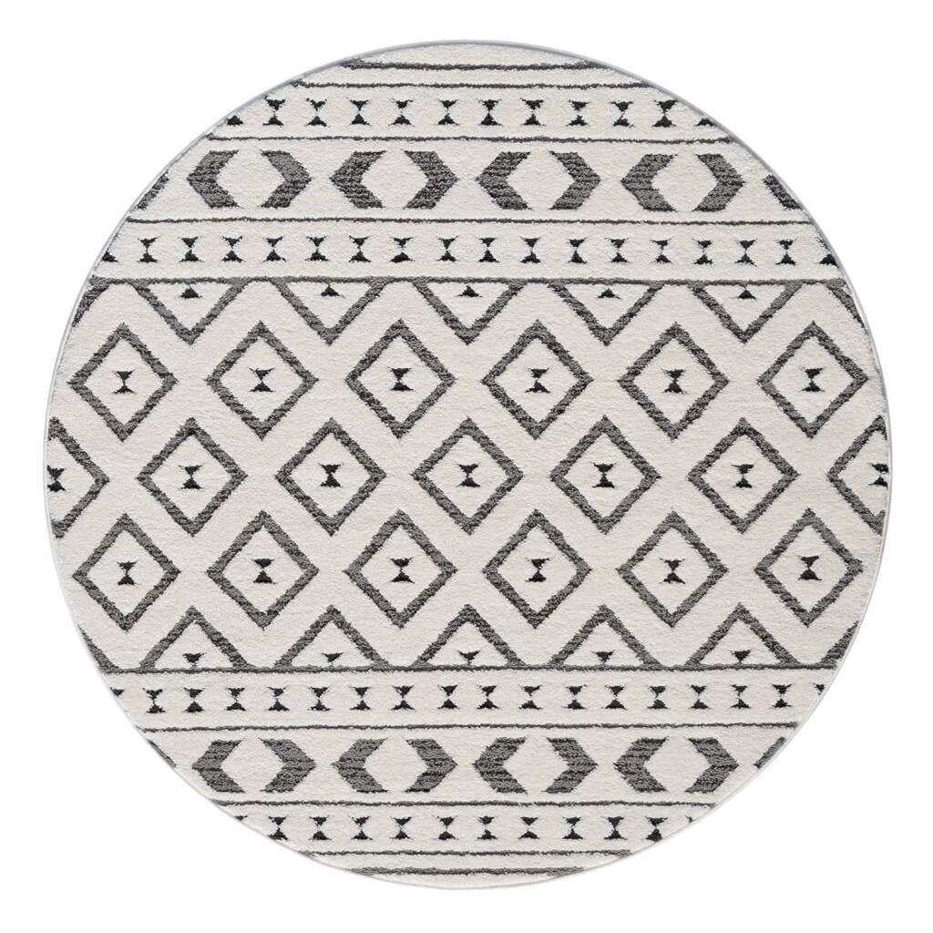 Carpet City Teppich »LOUNGE 9999«, rund, 15 mm Höhe, Kurzflor-Teppich Modern, Hoch-Tief-Struktur, Wohnzimmer, Schlafzimmer