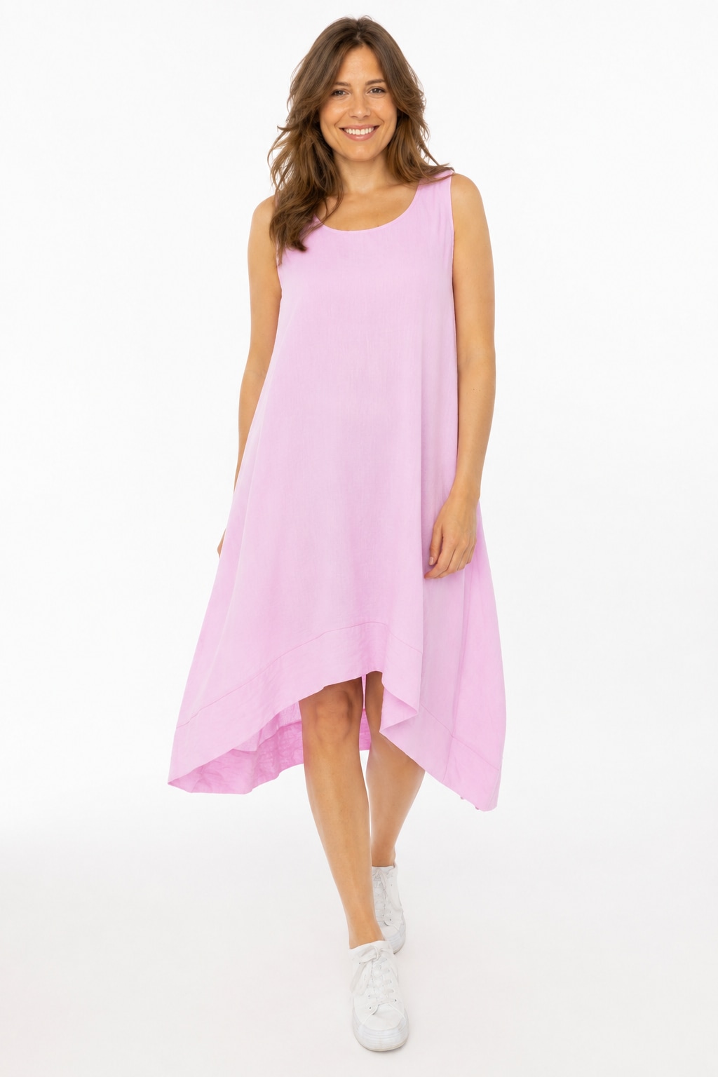 Zwillingsherz Sweatkleid »"Uni & Summer"« breite Träger,  hinten leicht länger, figurumspielend, aus Viskose