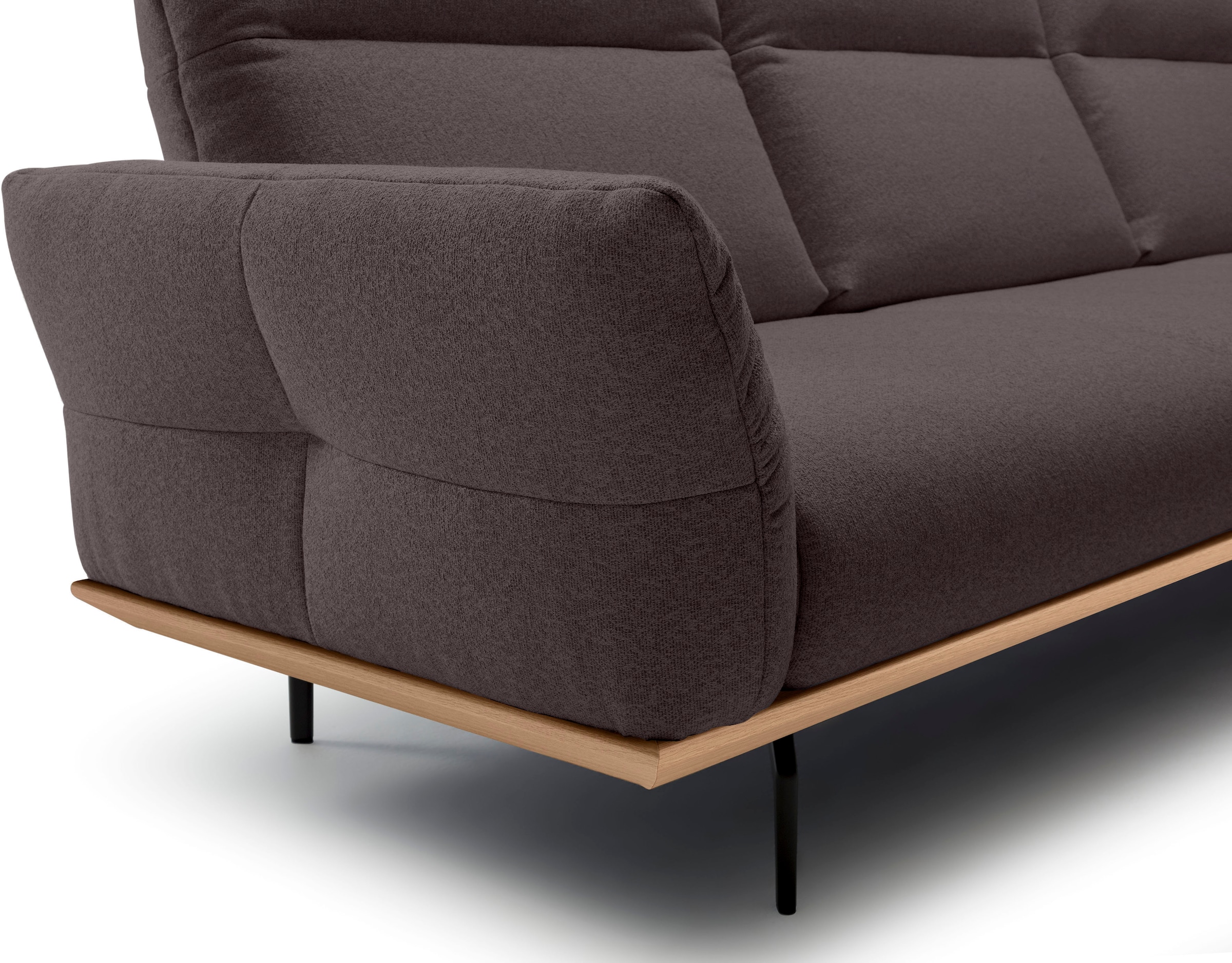 Creation BY ROLF BENZ Ecksofa »CR.460« Sockel in Eiche, Alugussfüße in umbragrau, Breite 298 cm