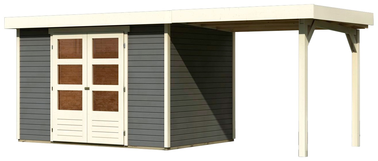 Karibu Gartenhaus »Arnis«, (Set), mit Anbaudach 2,40 cm Breite
