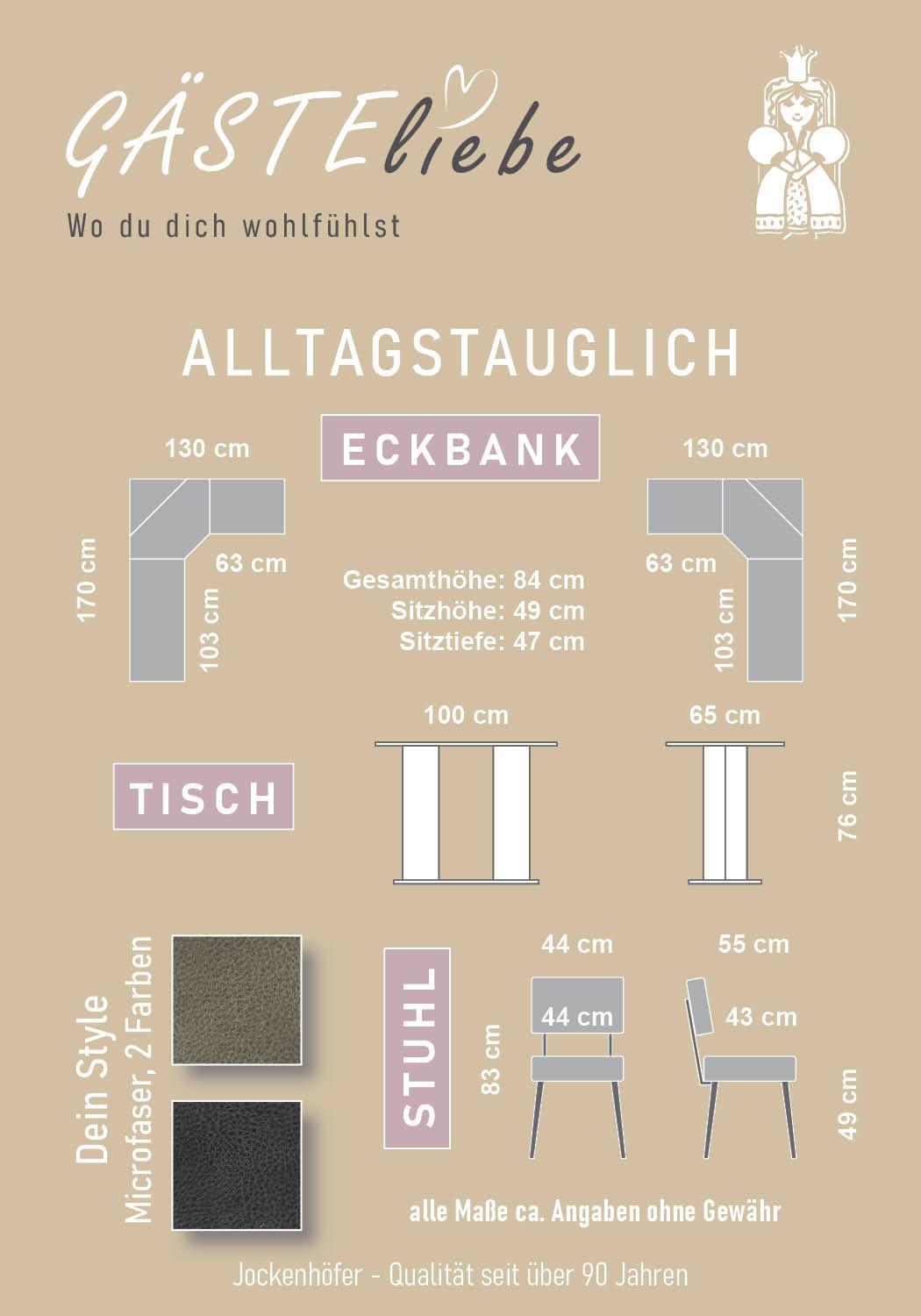 OTTO home Eckbankgruppe »Theo (Set, 4-tlg. Tisch, Bank und 2 Stühle) 2 Farben wählbar« Bank links/rechts montierbar, mit Stauraum, Stühle im 2er Set