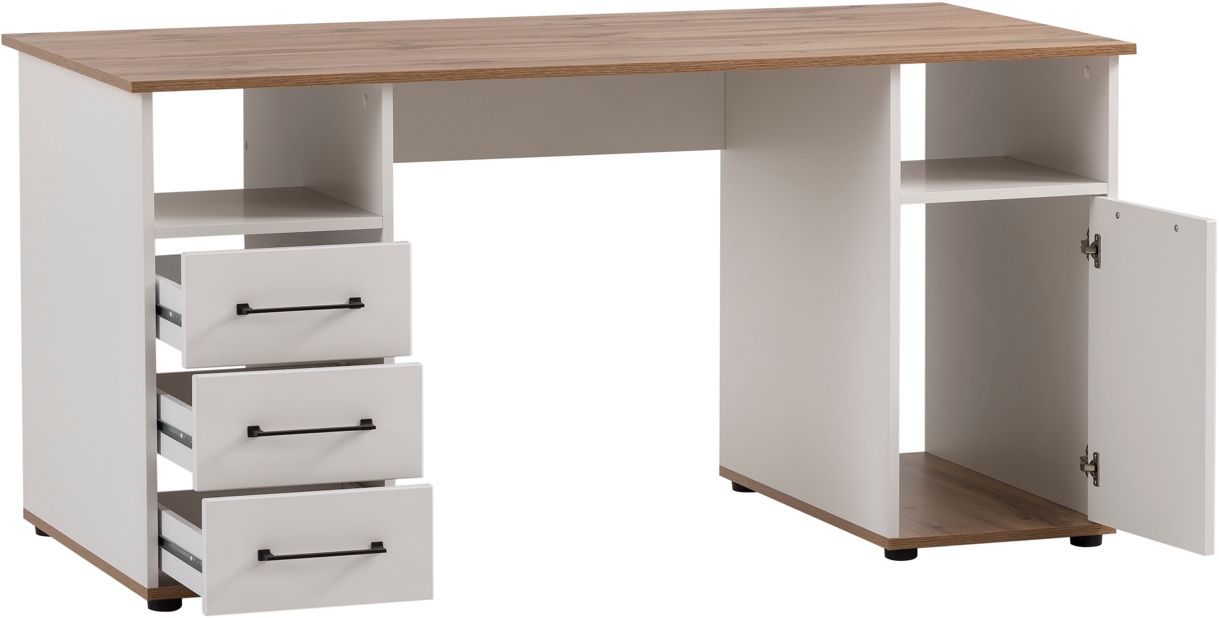 Schildmeyer Schreibtisch »Jelda«, in Landhausoptik, Holzdekor mit fühlbarer Struktur, Breite 150 cm