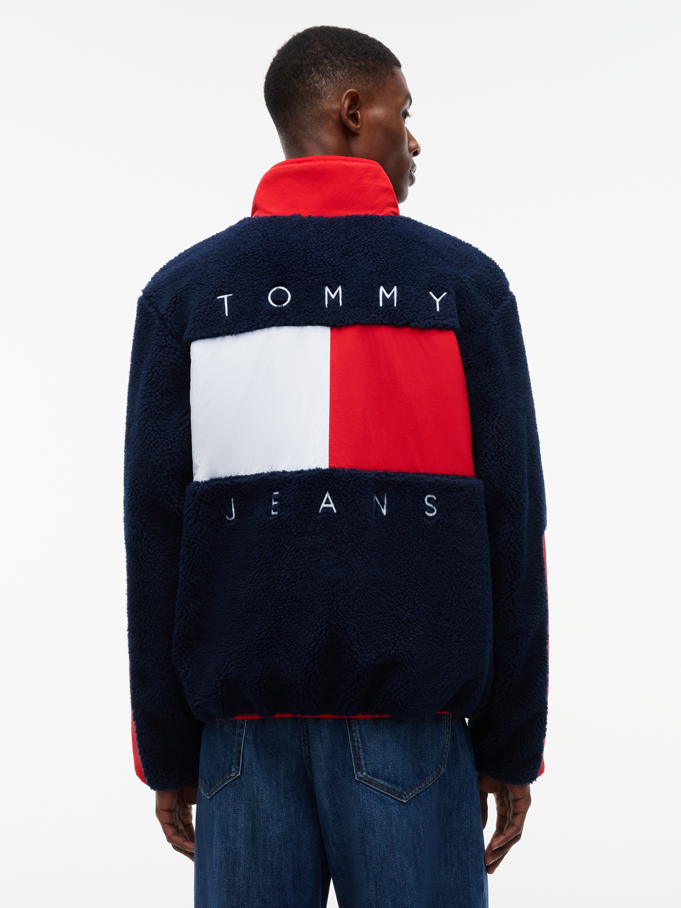 Tommy Jeans Fleecejacke »TJM OUTDOORS FLEECE ZIP« Teddy-Fleece, mit Color Block