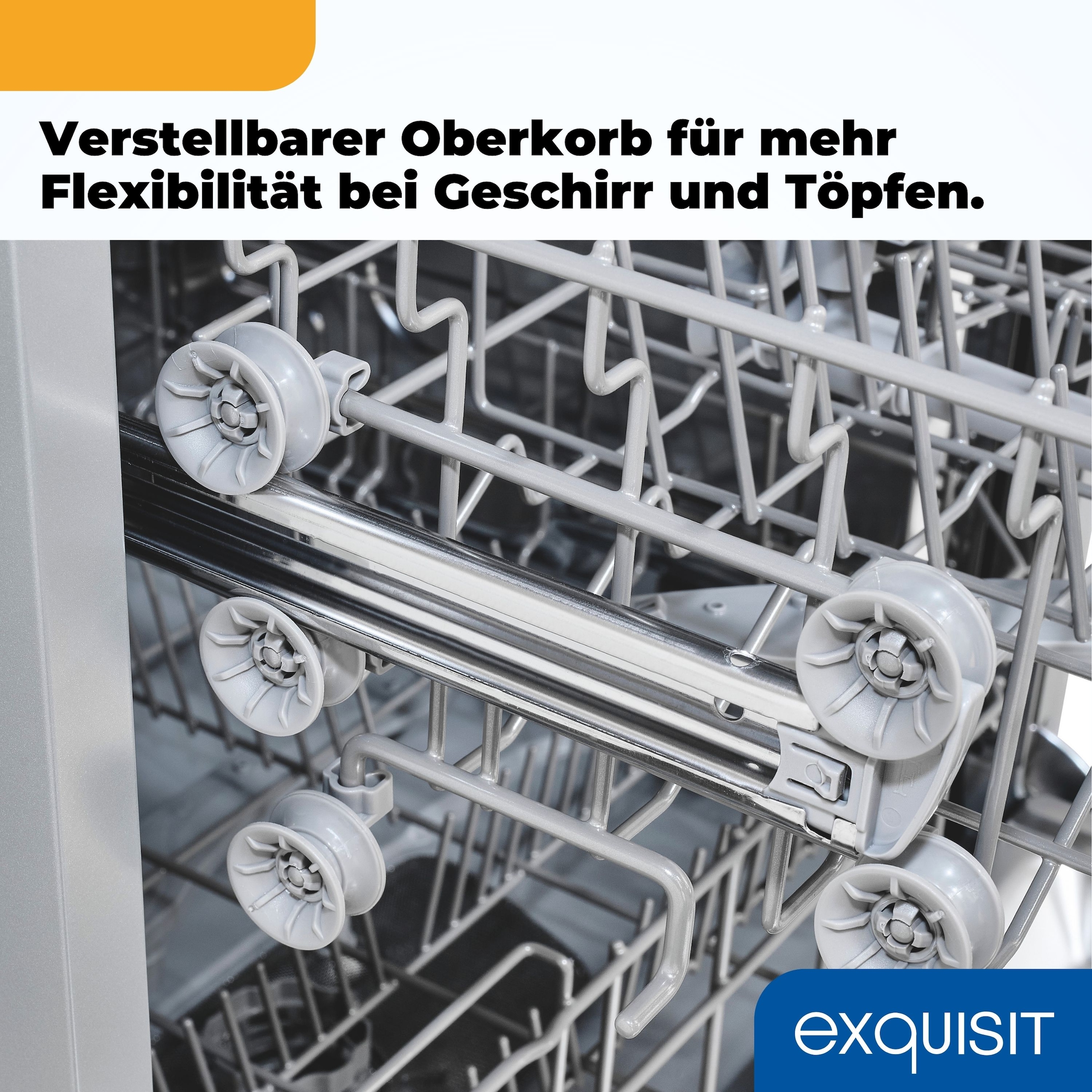 exquisit Standgeschirrspüler 6314 »GSP6314-030C silber« 10,2 l 14 tlg. Maßgedecke 14 Maßgedecke, 6 Programme, LED, Besteckschublade