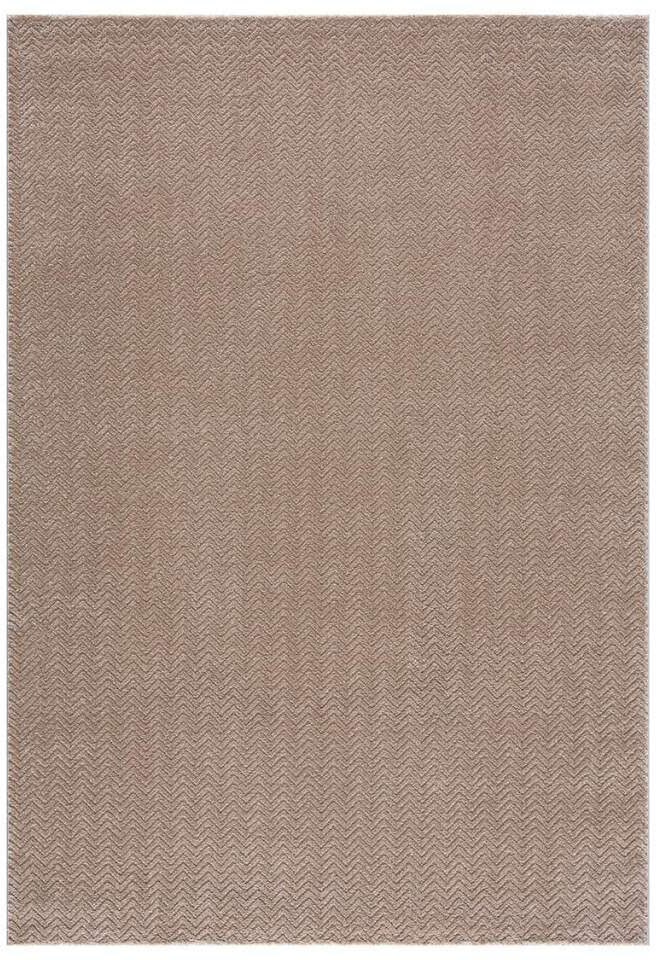 Carpet City Teppich »Friseé-Teppich FANCY805«, rechteckig, 12 mm Höhe, Läufer, Kurzflor, Einfarbig, 3D-Optik, Zickzack Look, Wohnzimmer