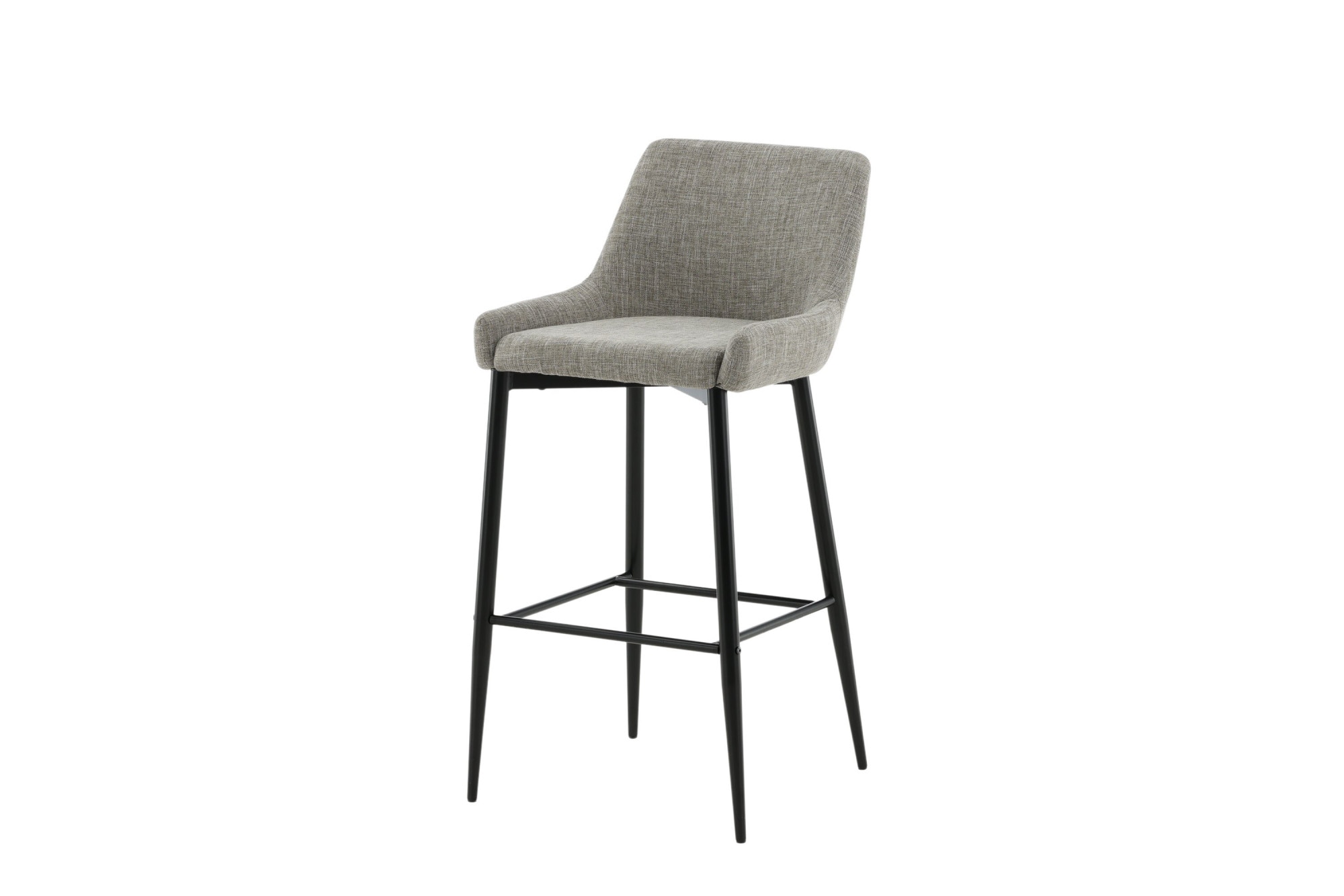 Venture Home Barhocker »Plaza, 2er-Set Barhocker in beigem Leinen, schwarze Beine, 150 kg« Set, 2 Stk. tlg. Tresenstuhl, Stoffbezug, Metallbeine, Fußstütze, einladend