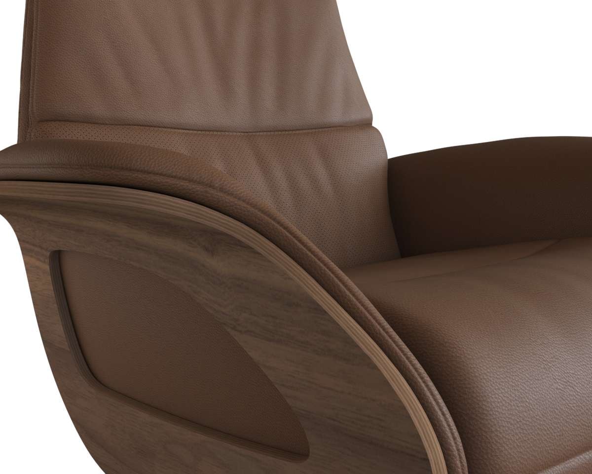 FLEXLUX Relaxsessel »Clement elektrischer Funktionsessel«, Größe M, Rücken & Fußteil elektrisch, Akku, Arml. Walnuss, Fuß schwarz