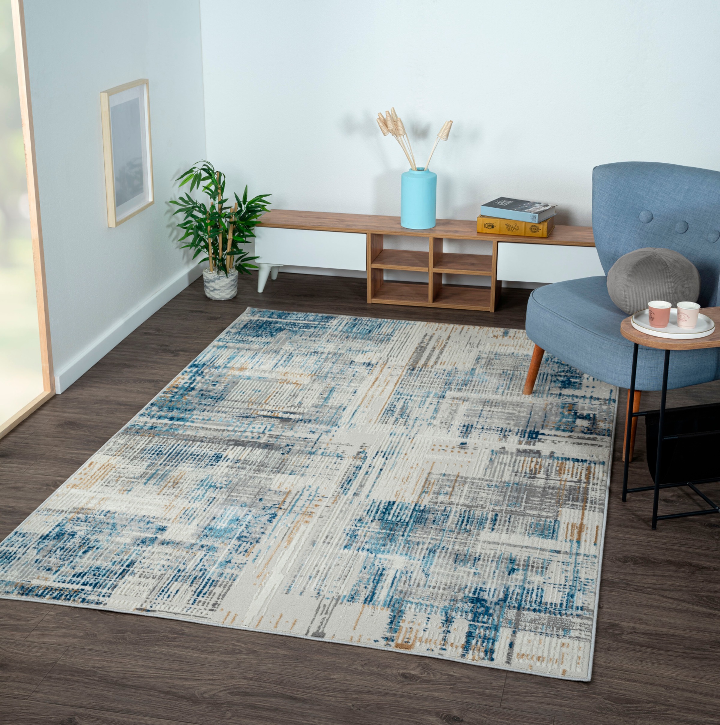 Myflair Möbel & Accessoires Teppich »My Stripes Lagerräumung«, rechteckig, 8 mm Höhe, Kurzflor, Retro-Design, besonders weich durch Microfaser