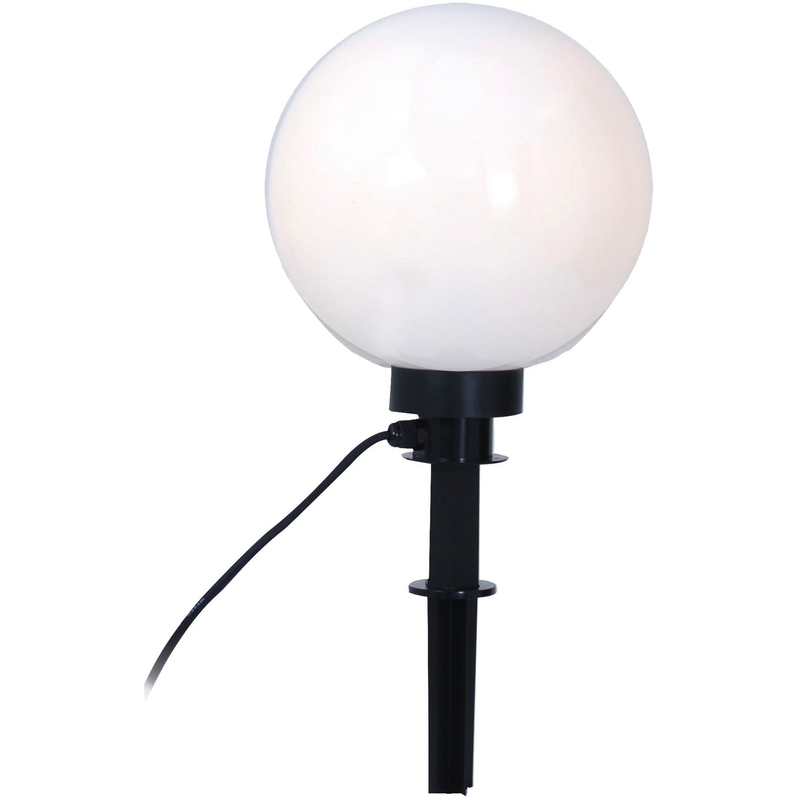 NÄVE Kugelleuchte »Ball« E27 1 Stk. Kunststoff, weiß/opal, D: 50cm, Spieß schwarz, exkl. 1 x E27 max. 40W weiß